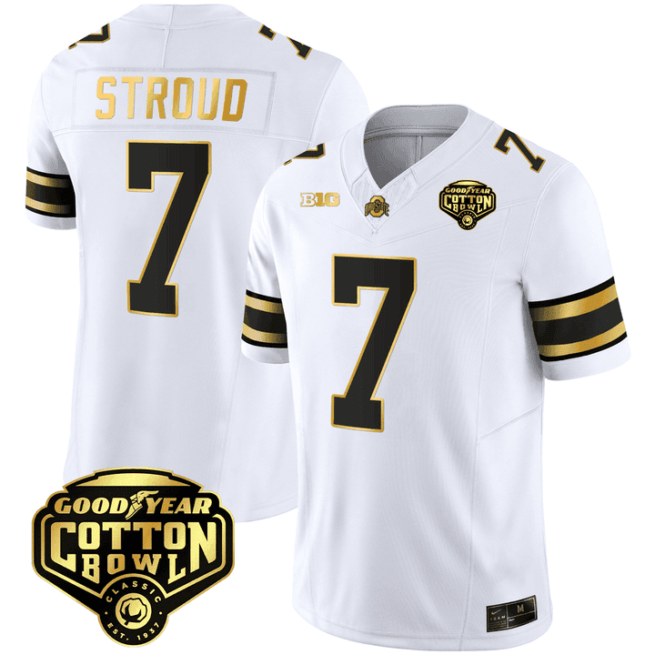 Men's Ohio State Buckeyes Good Year Cotton Bowl Patch Gold Jersey - All Stitched - Image 15