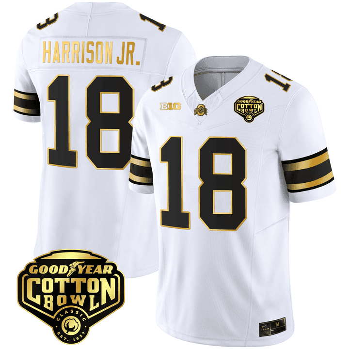 Men's Ohio State Buckeyes Good Year Cotton Bowl Patch Gold Jersey - All Stitched - Image 13