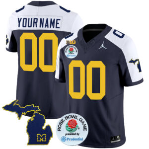 Michigan Wolverines Rose Bowl Patch Vapor Limited Custom Jersey V2 - All Stitched