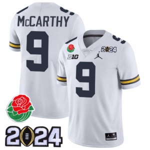 Men's Michigan Wolverines Rose Bowl & 2024 CFP Patch Vapor Jersey - All Stitched