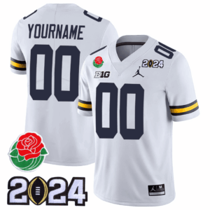 Michigan Wolverines Rose Bowl & 2024 CFP Patch Vapor Custom Jersey - All Stitched