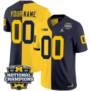 Michigan Wolverines 2023 National Champions Patch Vapor Custom Jersey V4 - All Stitched