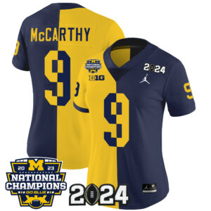 Women's Michigan Wolverines 2023 National Champions Patch Vapor Jersey V5 - All Stitched