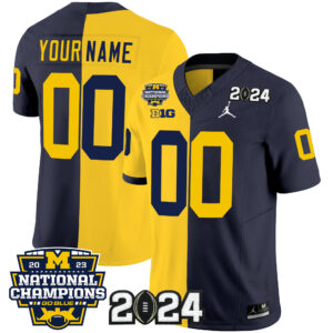 Michigan Wolverines 2023 National Champions Patch Vapor Custom Jersey V5 - All Stitched