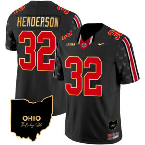 Men's Ohio State Buckeyes 2024 Home Patch Gold Trim Vapor Limited Jersey - All Stitched
