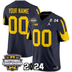 Michigan Wolverines 2024 CFP & National Champions Patch Vapor Limited Custom Jersey - All Stitched