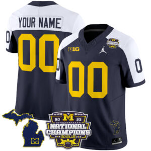 Men's Michigan Wolverines 2023 National Champions Patch Vapor Jersey V6 - All Stitched