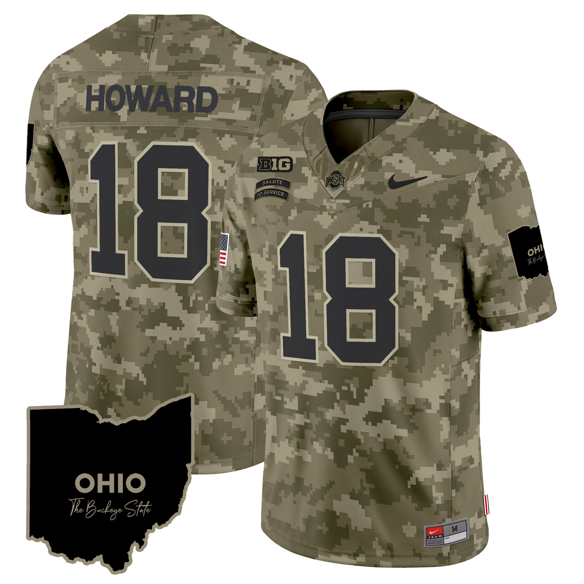 Men's Ohio State Buckeyes 2024 Salute to Service Vapor Limited Jersey - All Stitched - Image 25