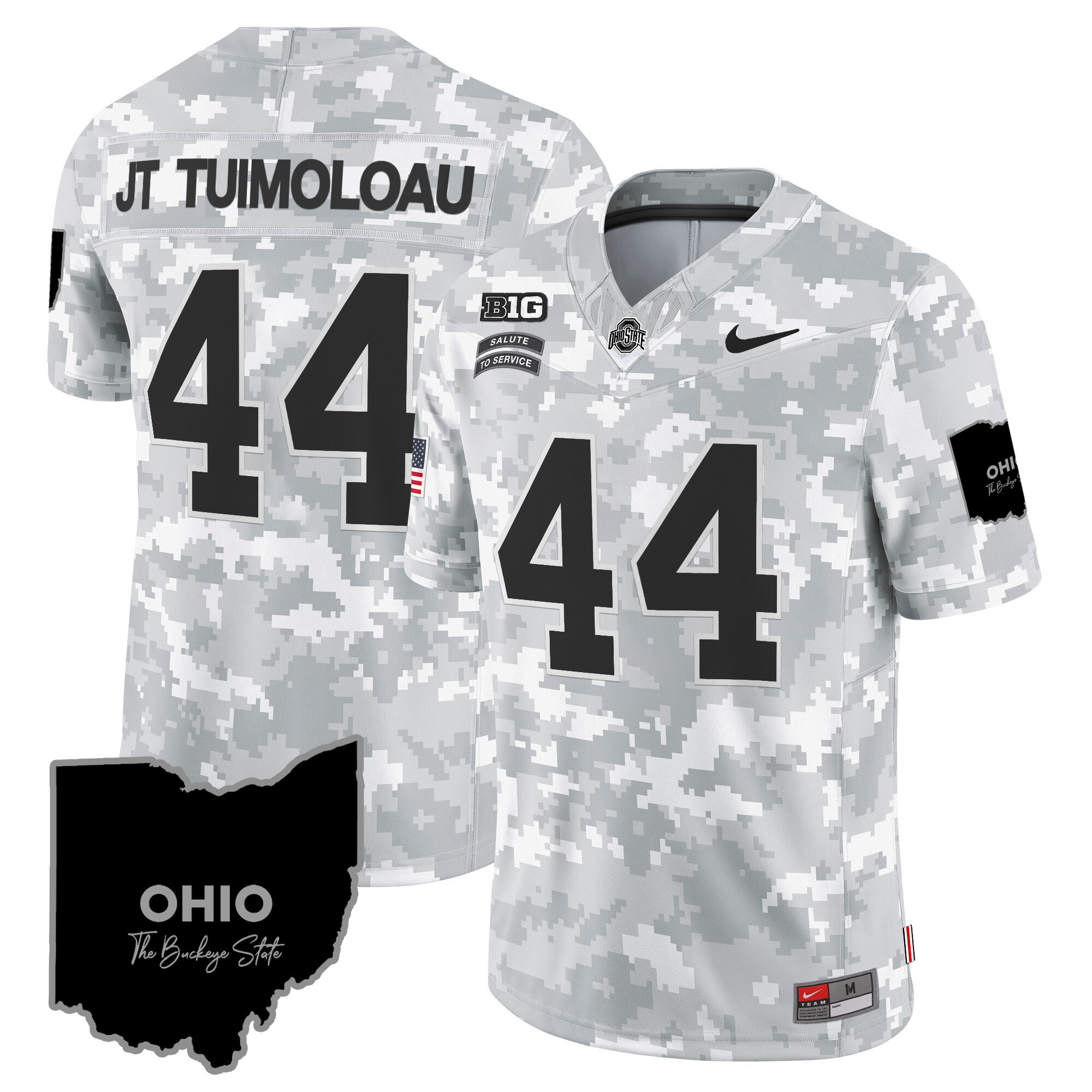 Men's Ohio State Buckeyes 2024 Salute to Service Vapor Limited Jersey - All Stitched - Image 10
