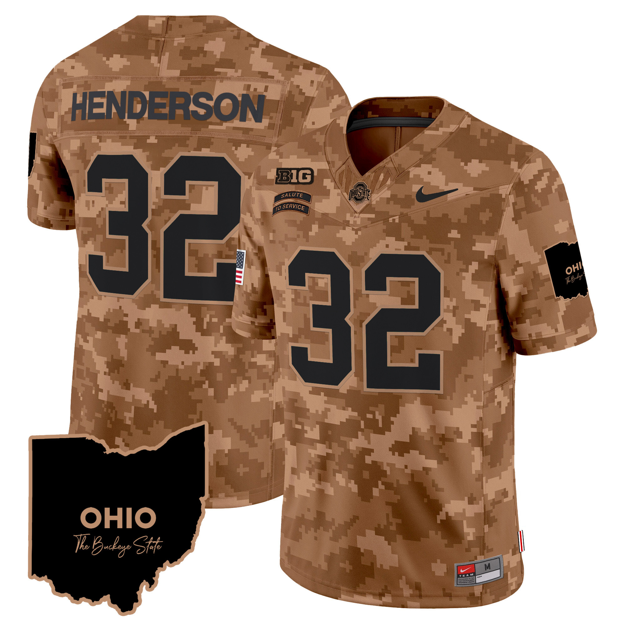 Men's Ohio State Buckeyes 2024 Salute to Service Vapor Limited Jersey - All Stitched - Image 19