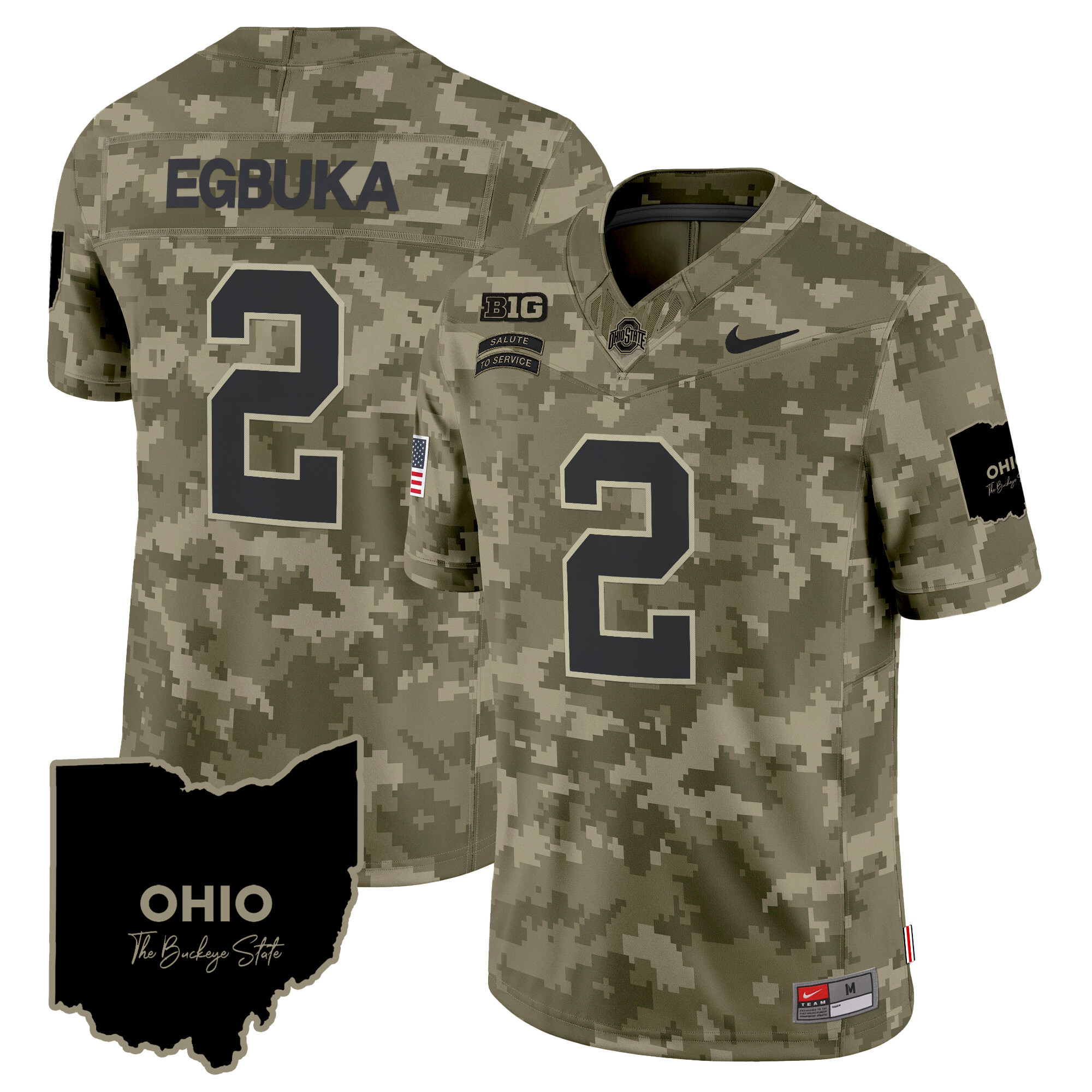 Men's Ohio State Buckeyes 2024 Salute to Service Vapor Limited Jersey - All Stitched - Image 32