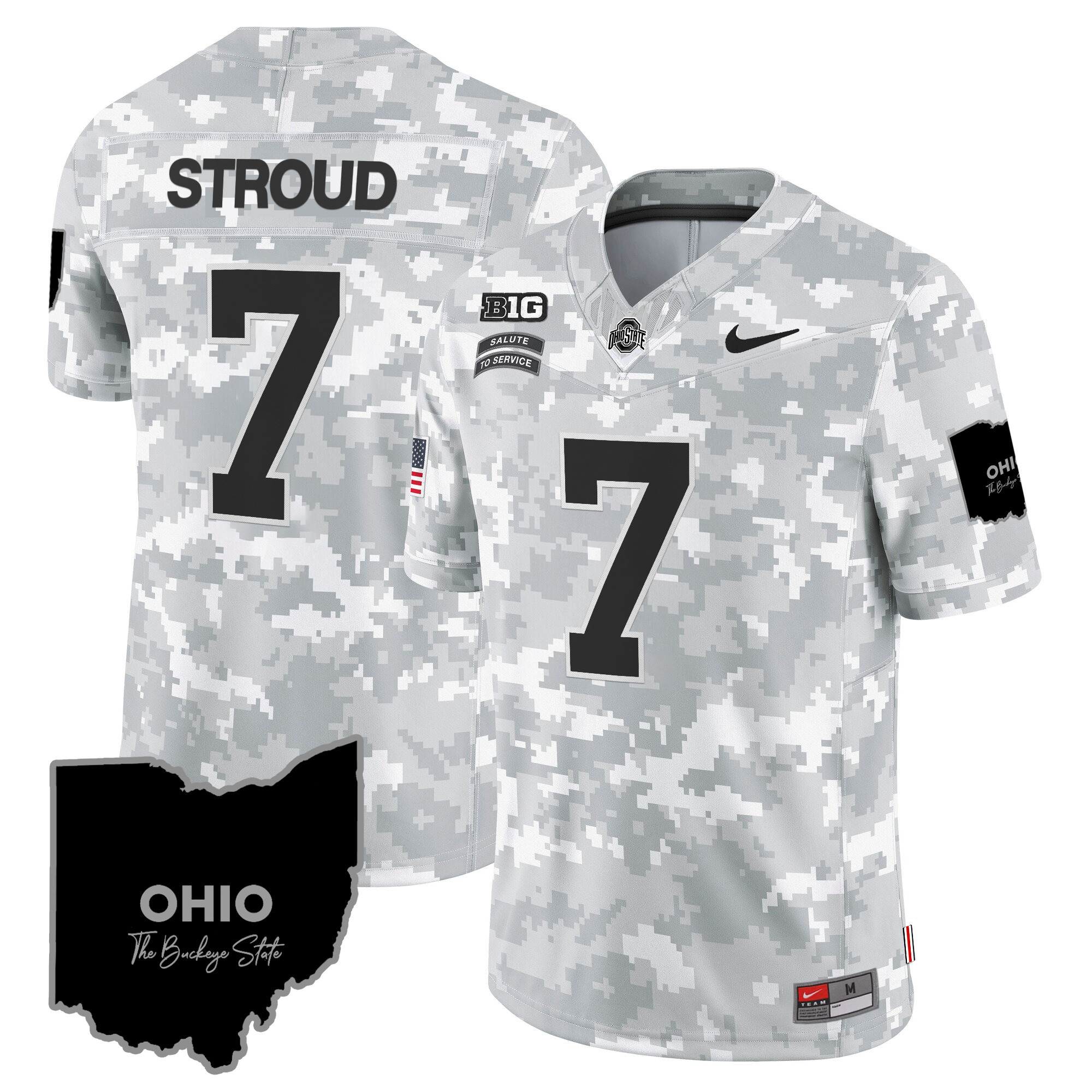 Men's Ohio State Buckeyes 2024 Salute to Service Vapor Limited Jersey - All Stitched - Image 6
