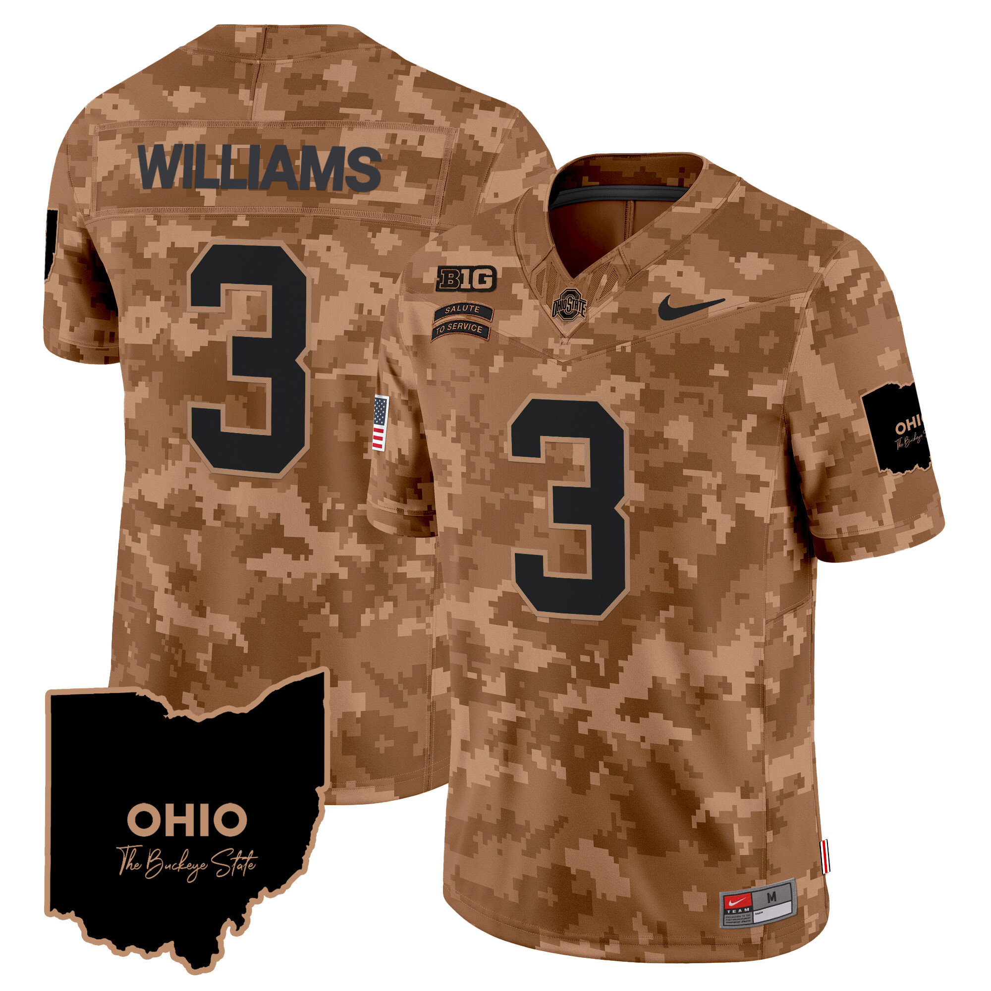 Men's Ohio State Buckeyes 2024 Salute to Service Vapor Limited Jersey - All Stitched - Image 21