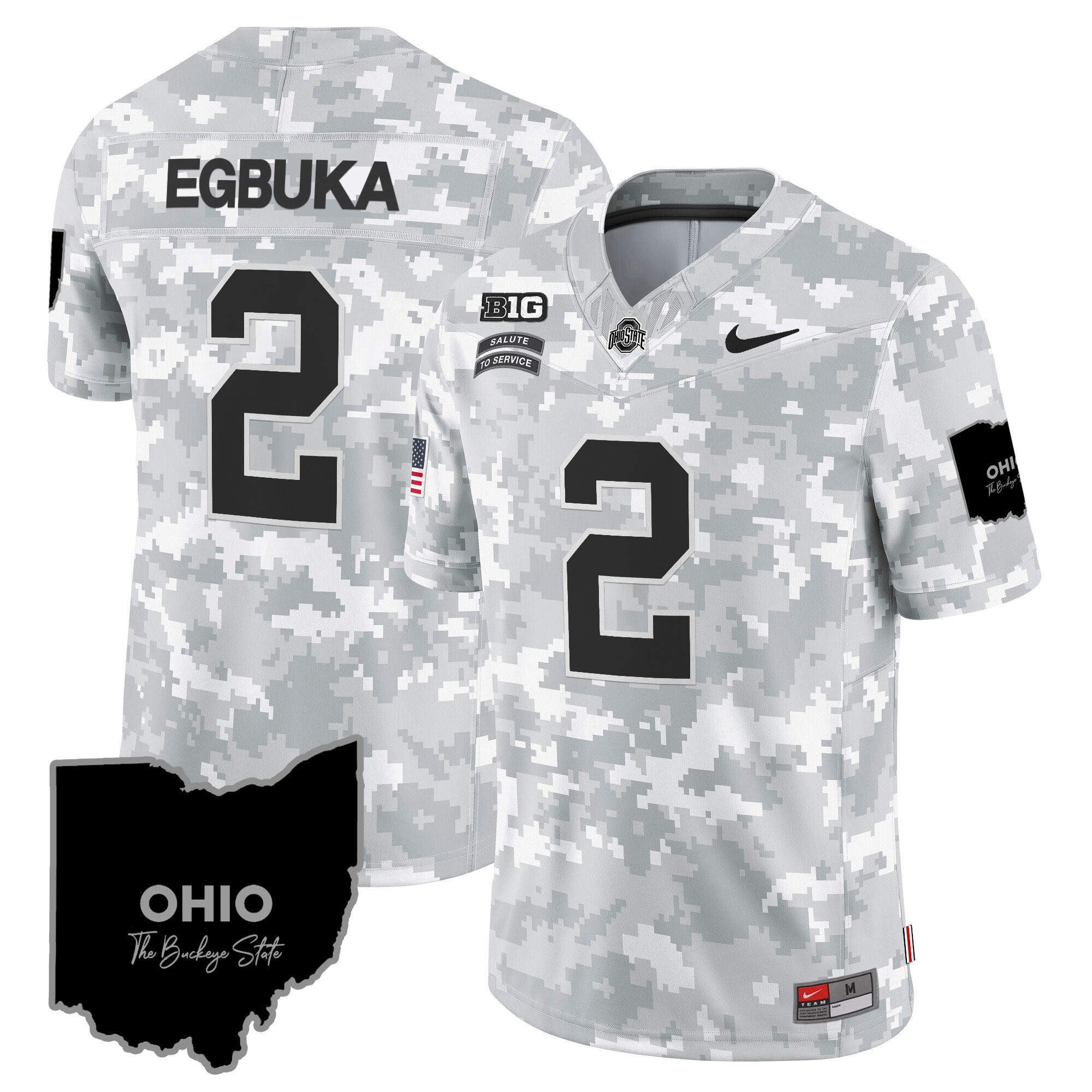 Men's Ohio State Buckeyes 2024 Salute to Service Vapor Limited Jersey - All Stitched - Image 8