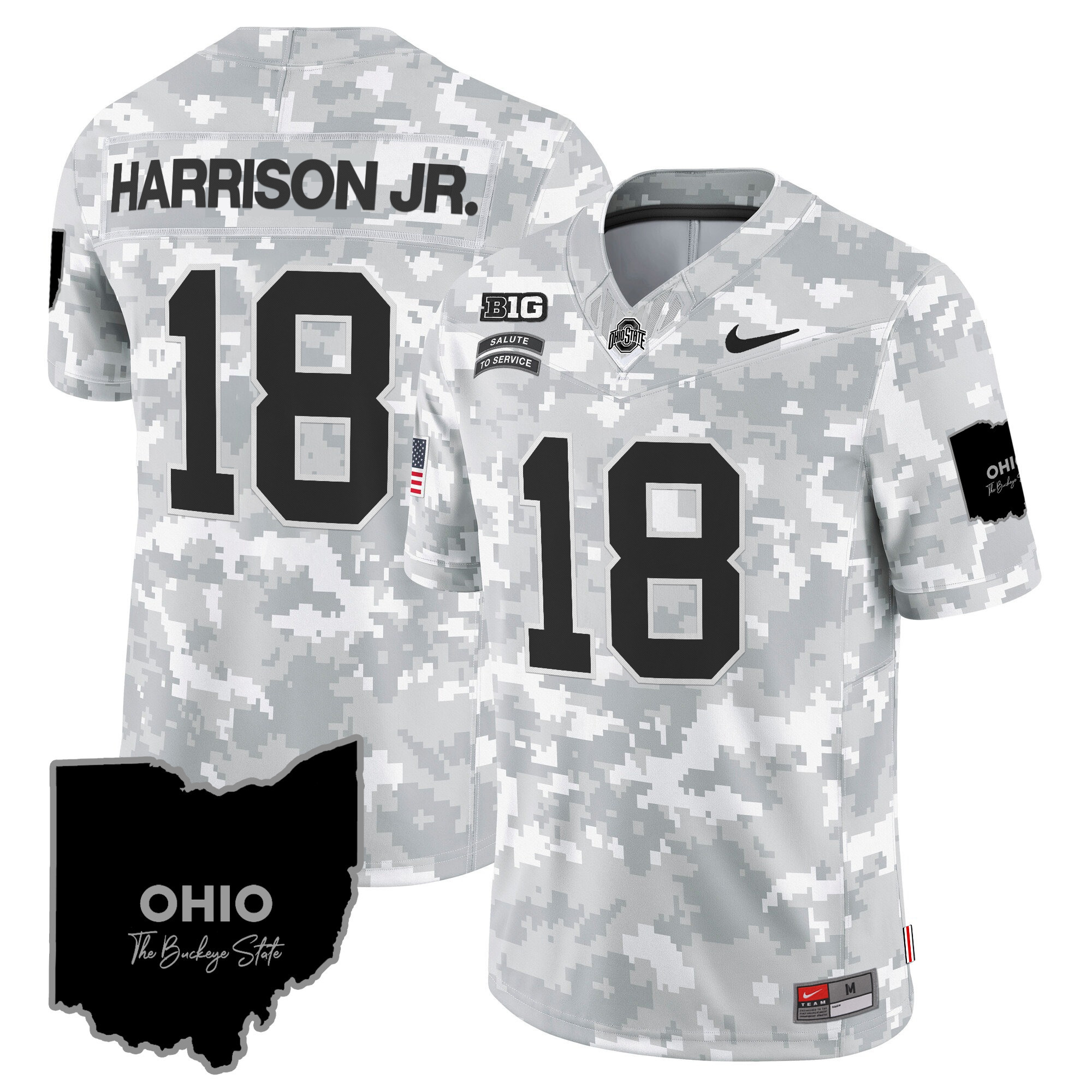 Men's Ohio State Buckeyes 2024 Salute to Service Vapor Limited Jersey - All Stitched - Image 5