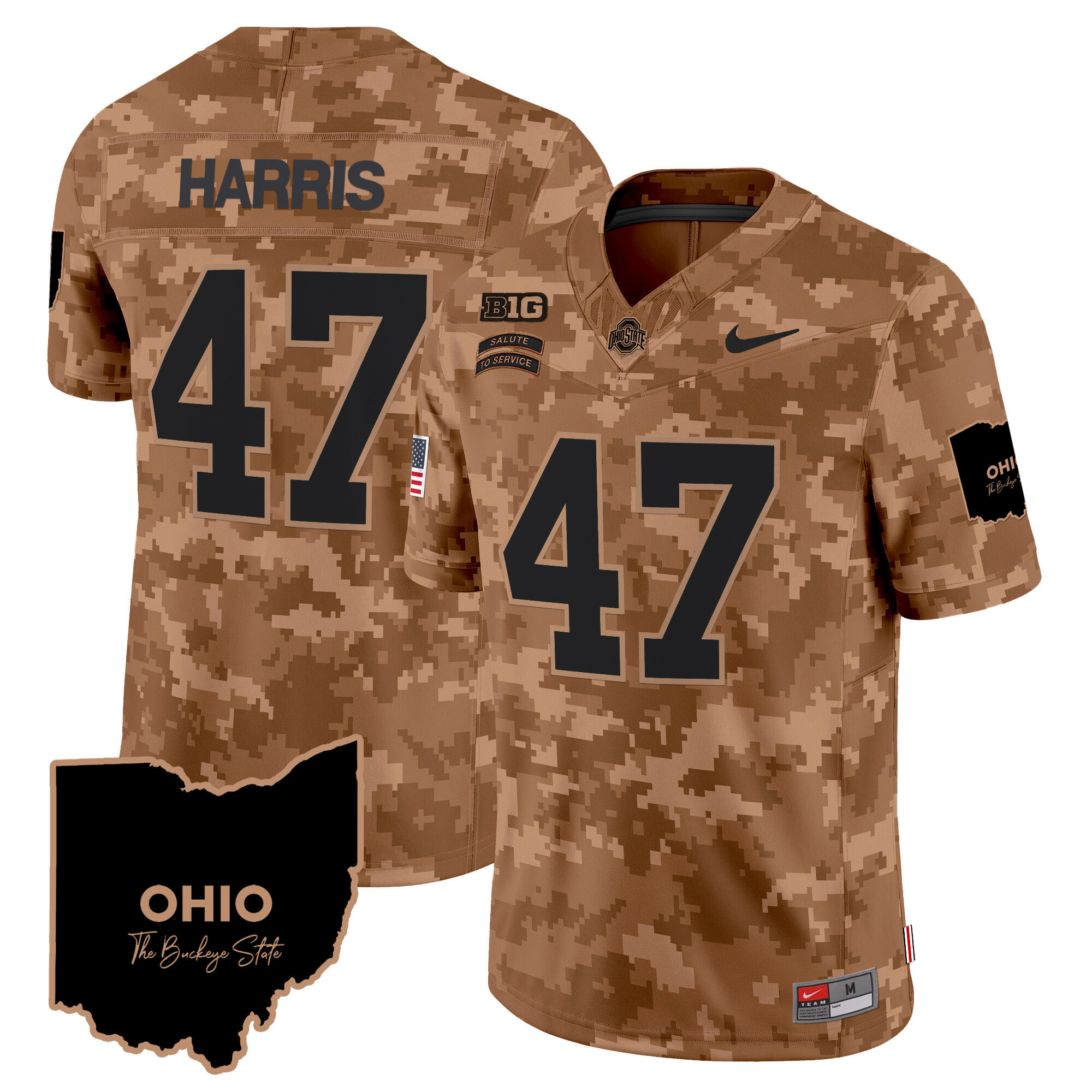 Men's Ohio State Buckeyes 2024 Salute to Service Vapor Limited Jersey - All Stitched - Image 24