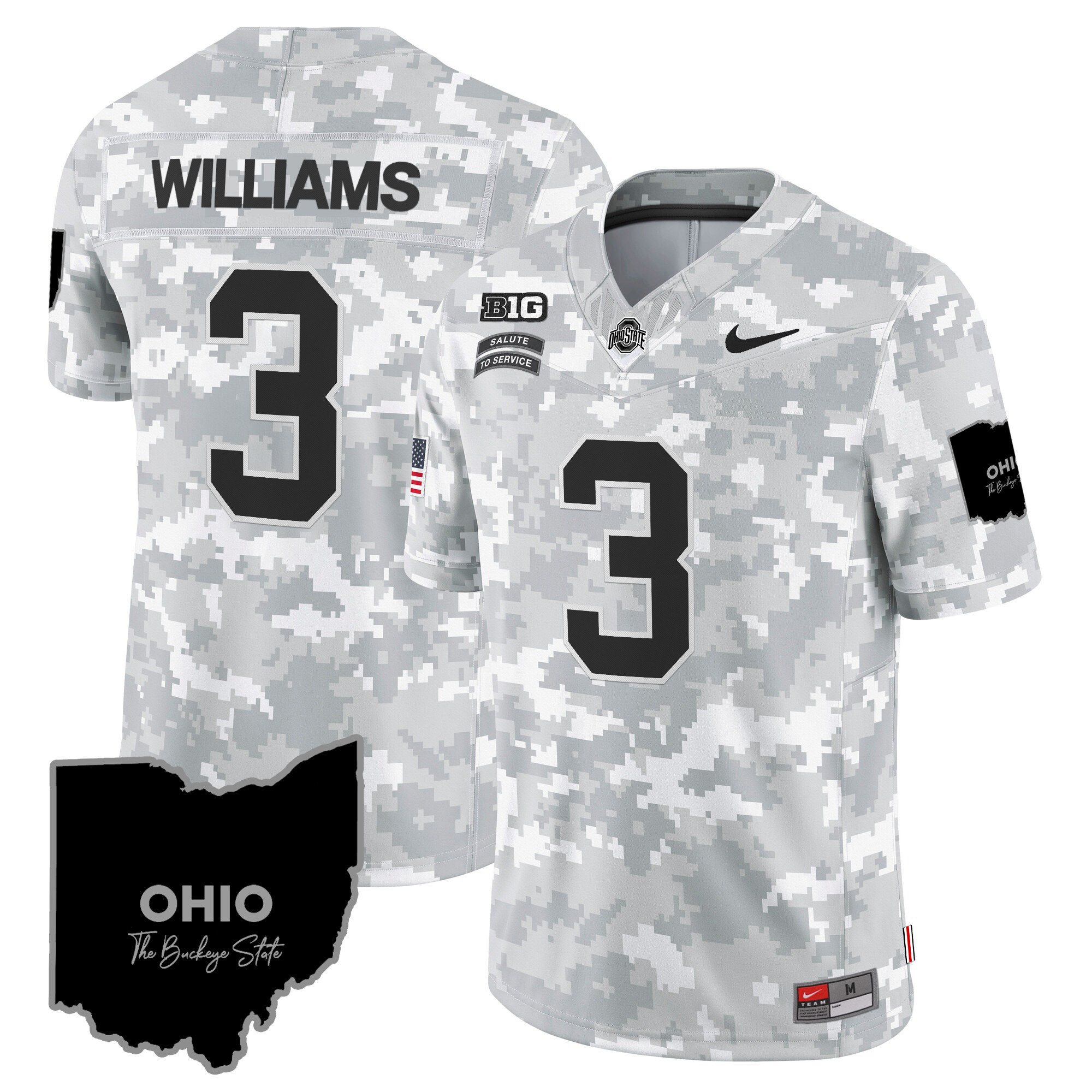 Men's Ohio State Buckeyes 2024 Salute to Service Vapor Limited Jersey - All Stitched - Image 9