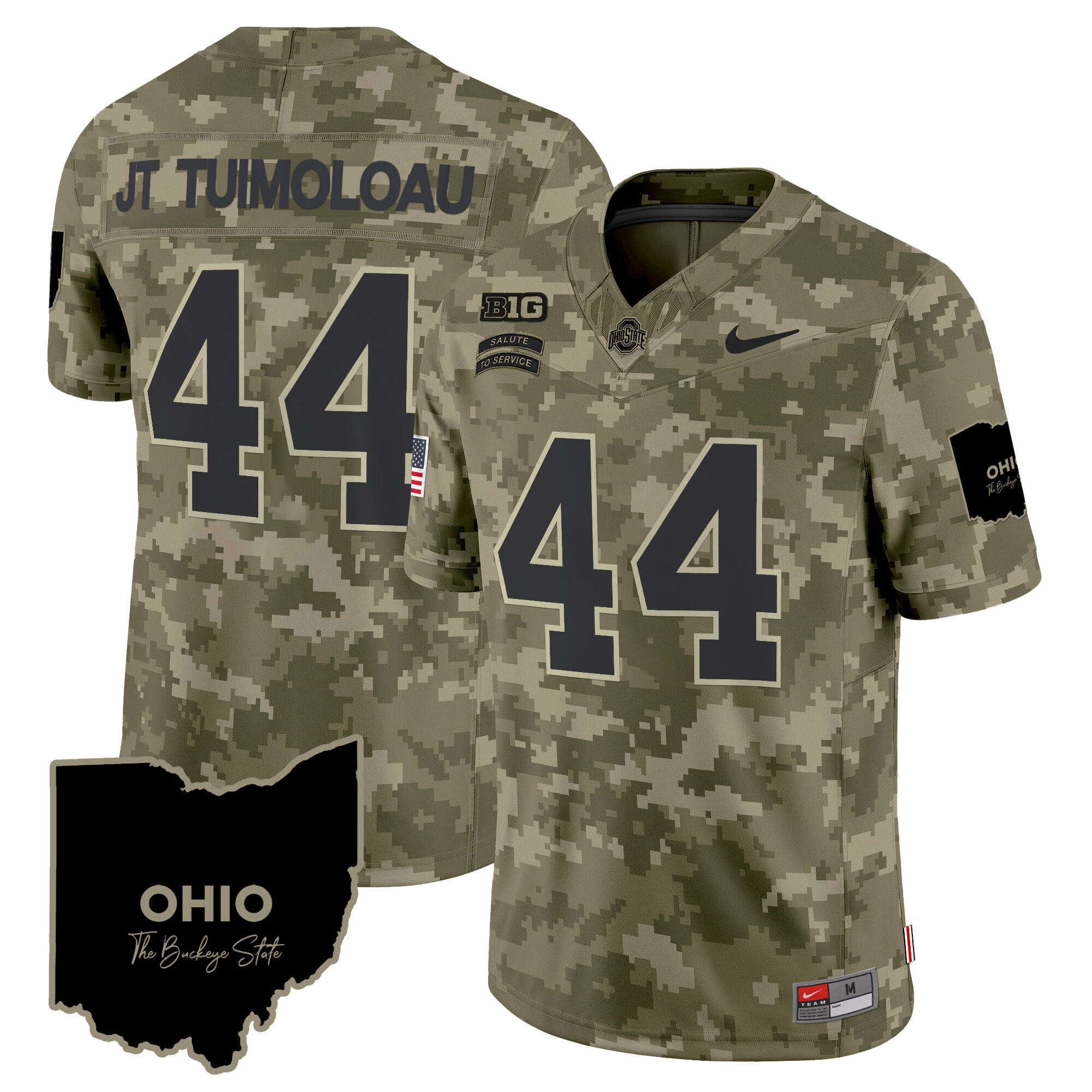 Men's Ohio State Buckeyes 2024 Salute to Service Vapor Limited Jersey - All Stitched - Image 34