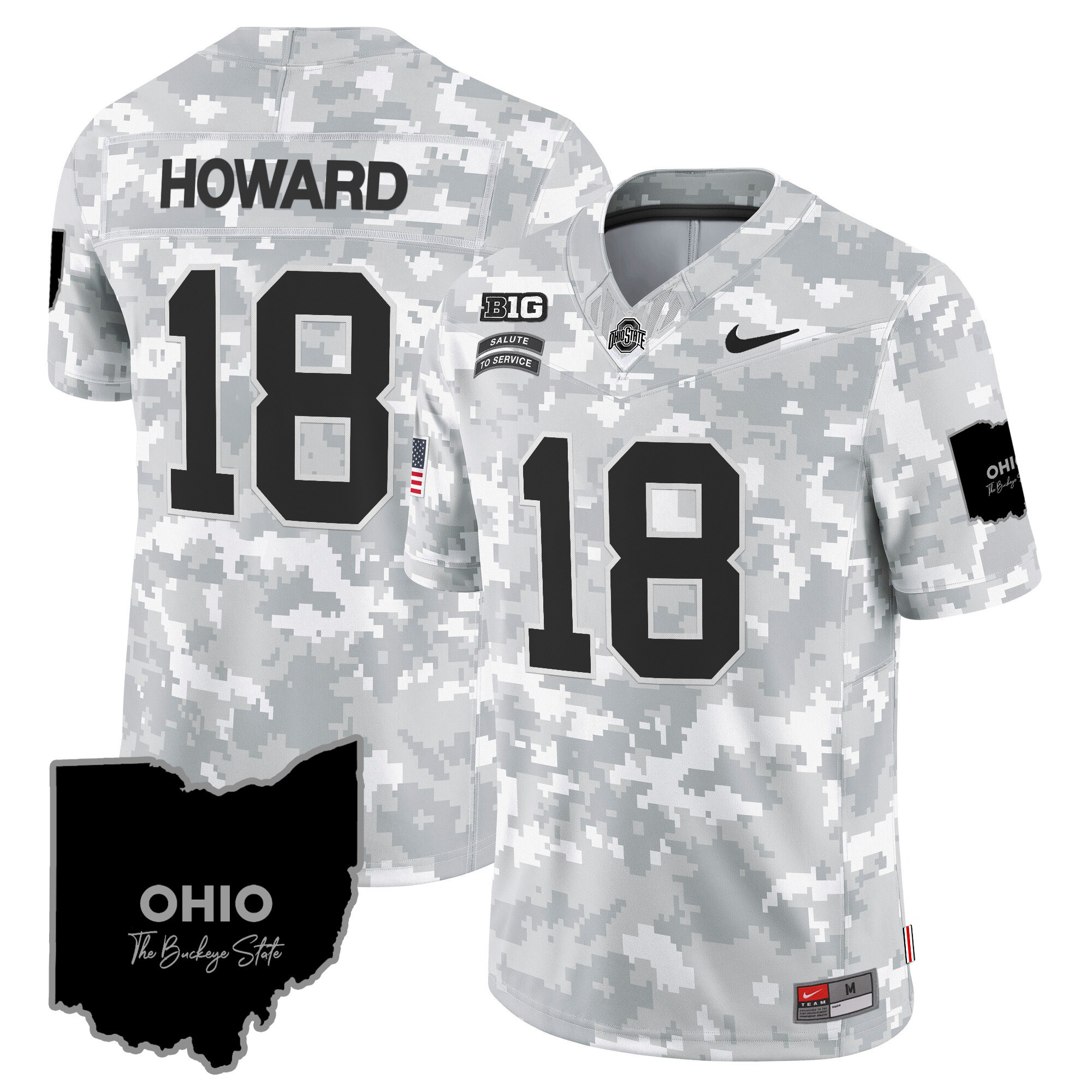 Men's Ohio State Buckeyes 2024 Salute to Service Vapor Limited Jersey - All Stitched