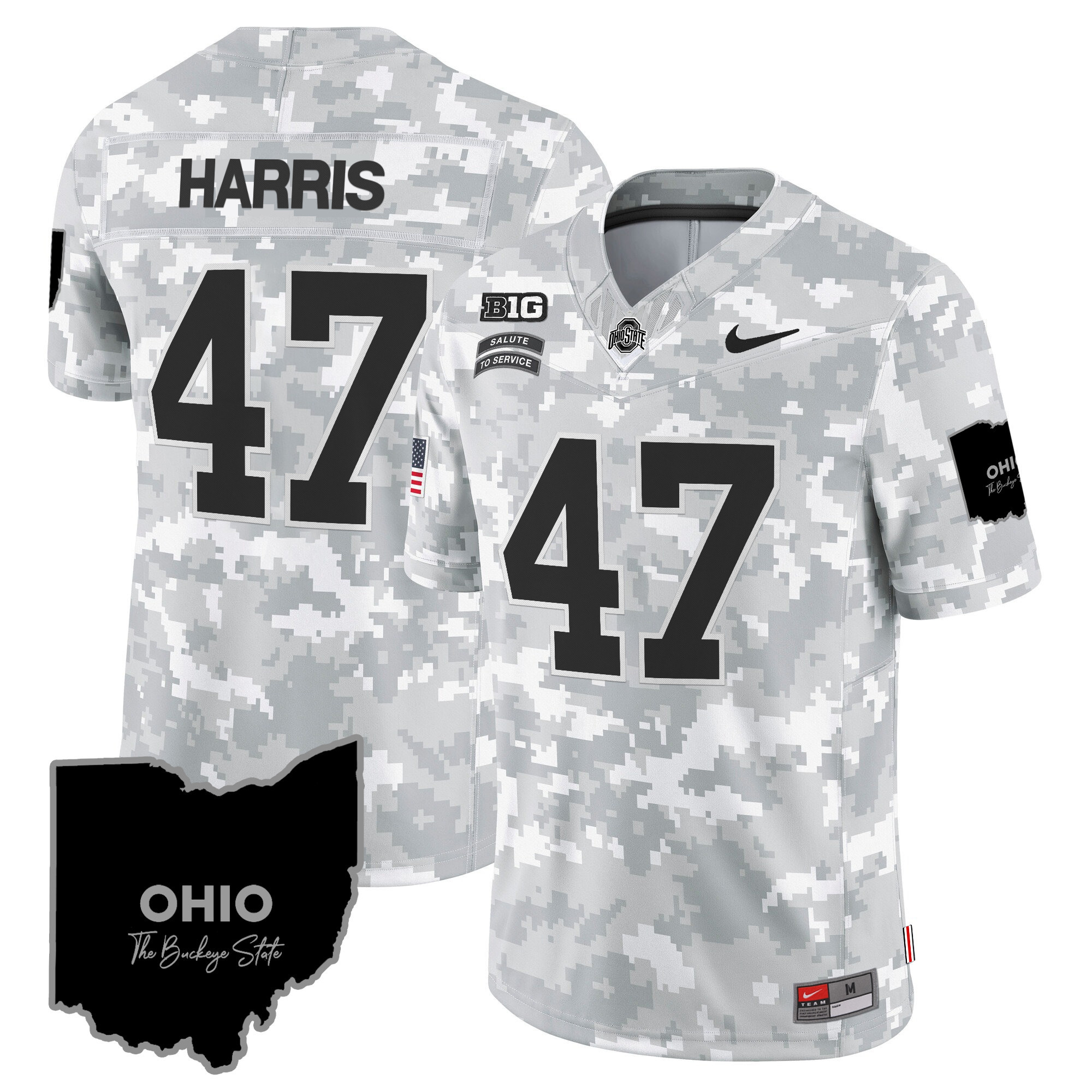 Men's Ohio State Buckeyes 2024 Salute to Service Vapor Limited Jersey - All Stitched - Image 12