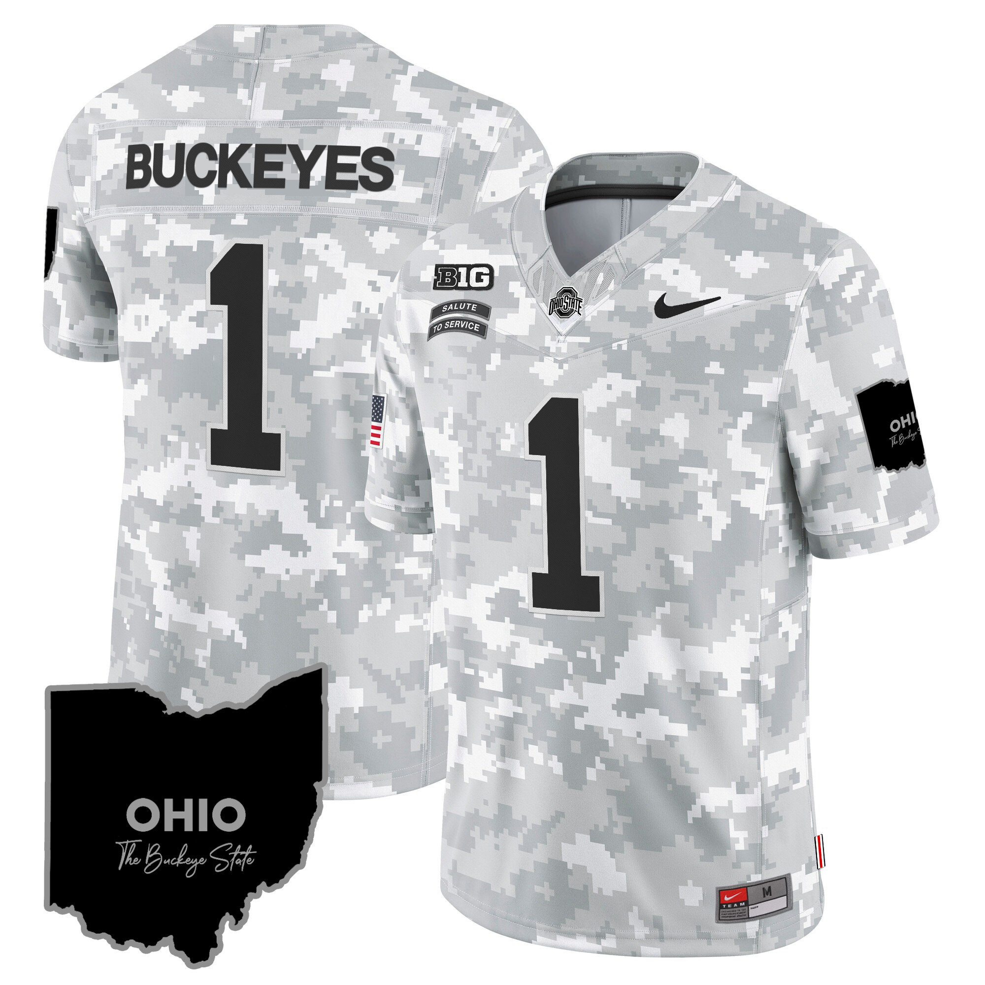Men's Ohio State Buckeyes 2024 Salute to Service Vapor Limited Jersey - All Stitched - Image 4