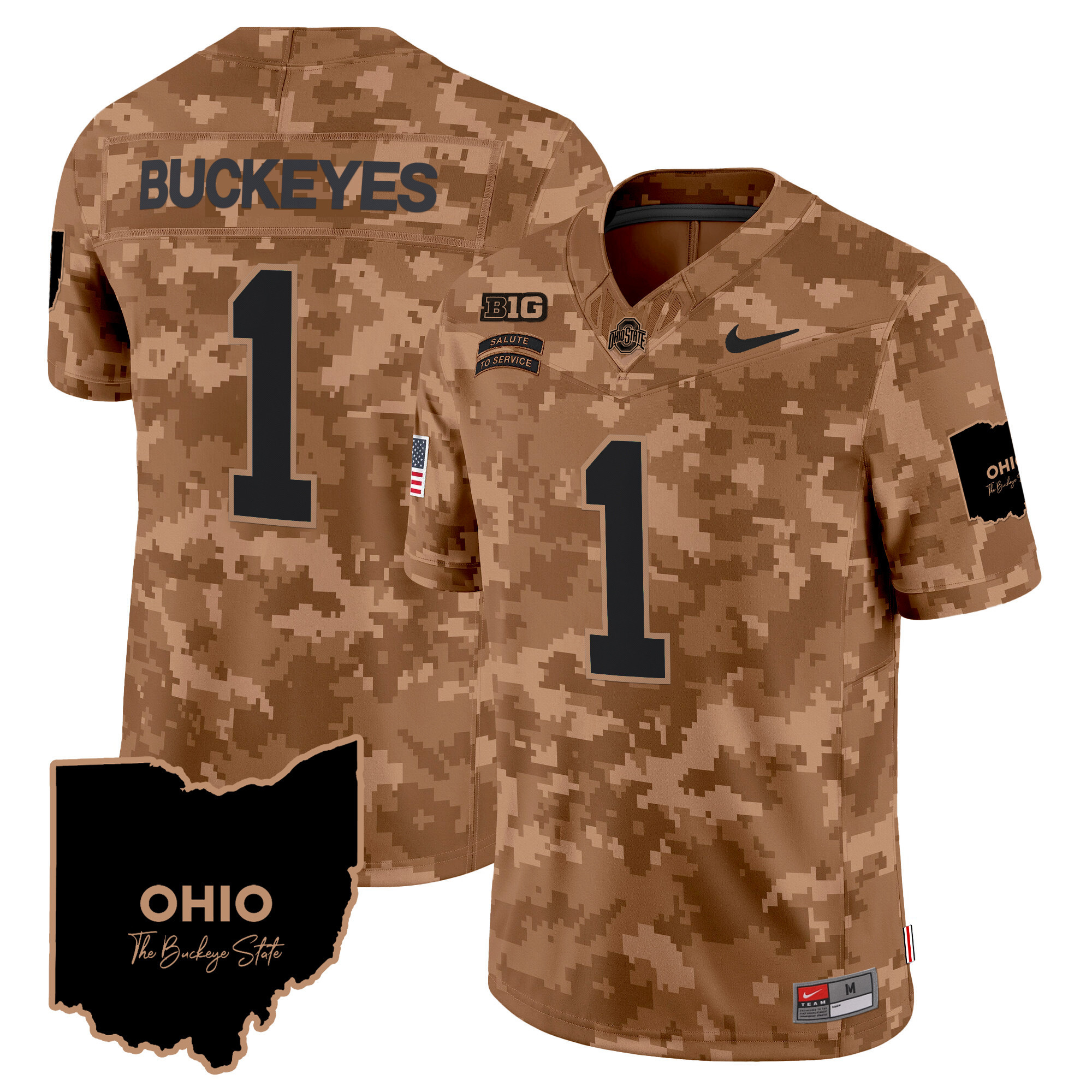 Men's Ohio State Buckeyes 2024 Salute to Service Vapor Limited Jersey - All Stitched - Image 16