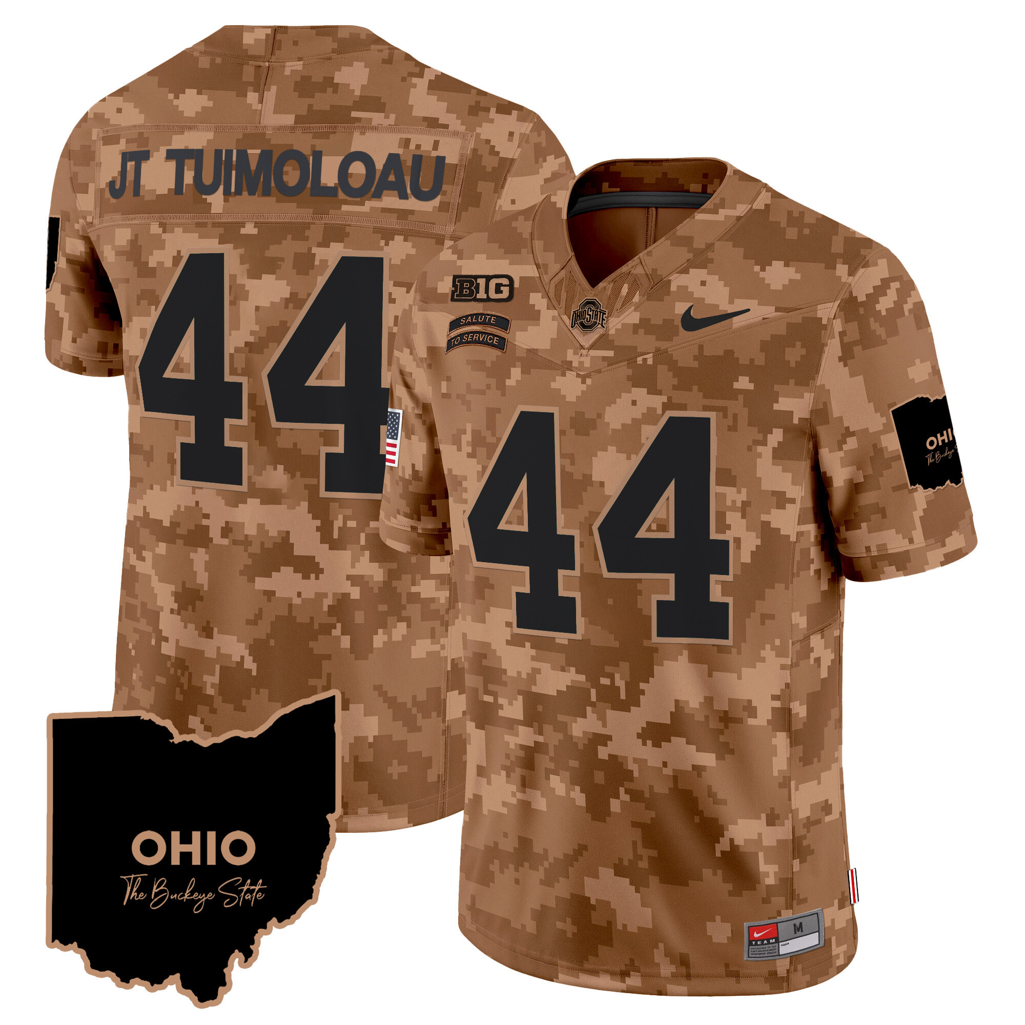 Men's Ohio State Buckeyes 2024 Salute to Service Vapor Limited Jersey - All Stitched - Image 22