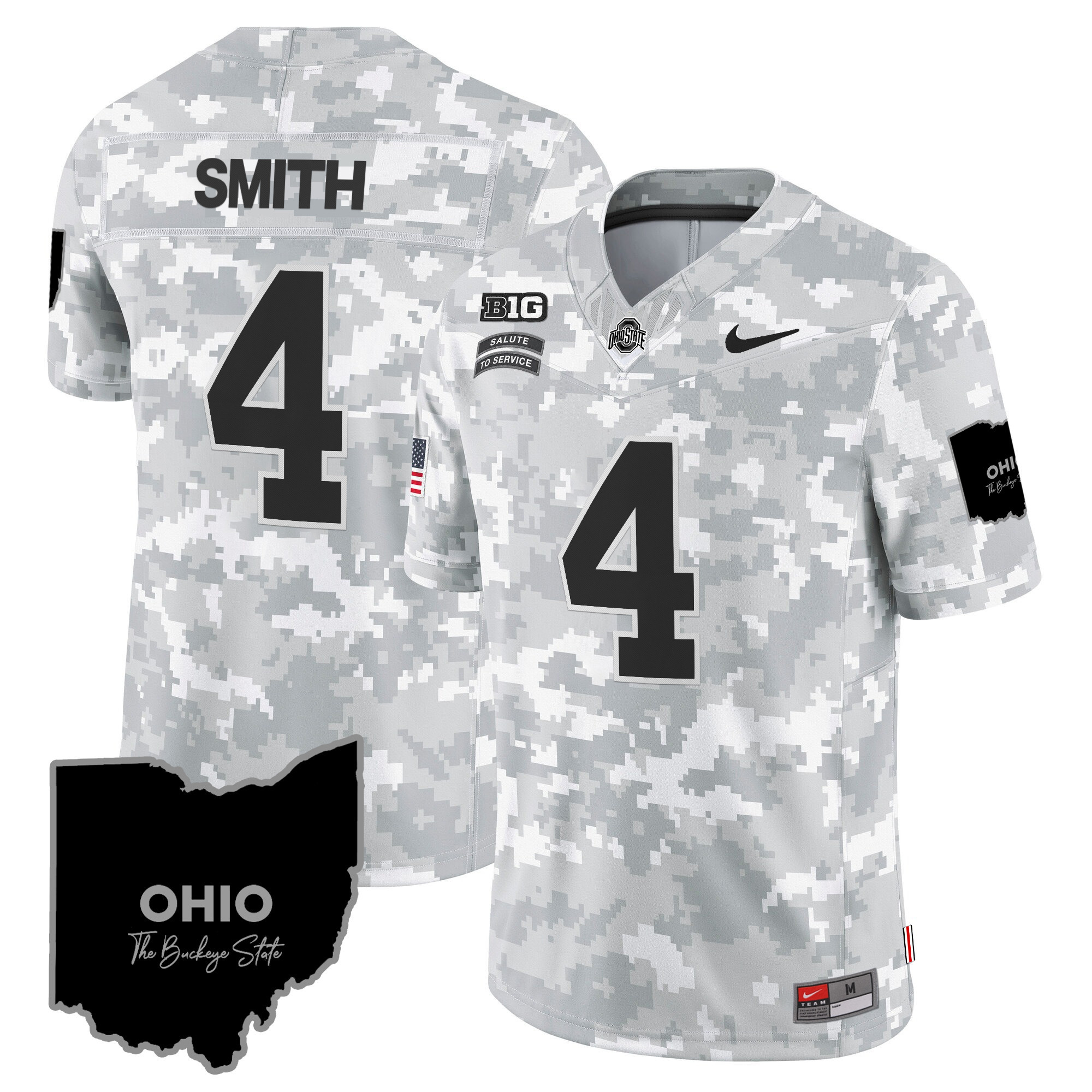 Men's Ohio State Buckeyes 2024 Salute to Service Vapor Limited Jersey - All Stitched - Image 3