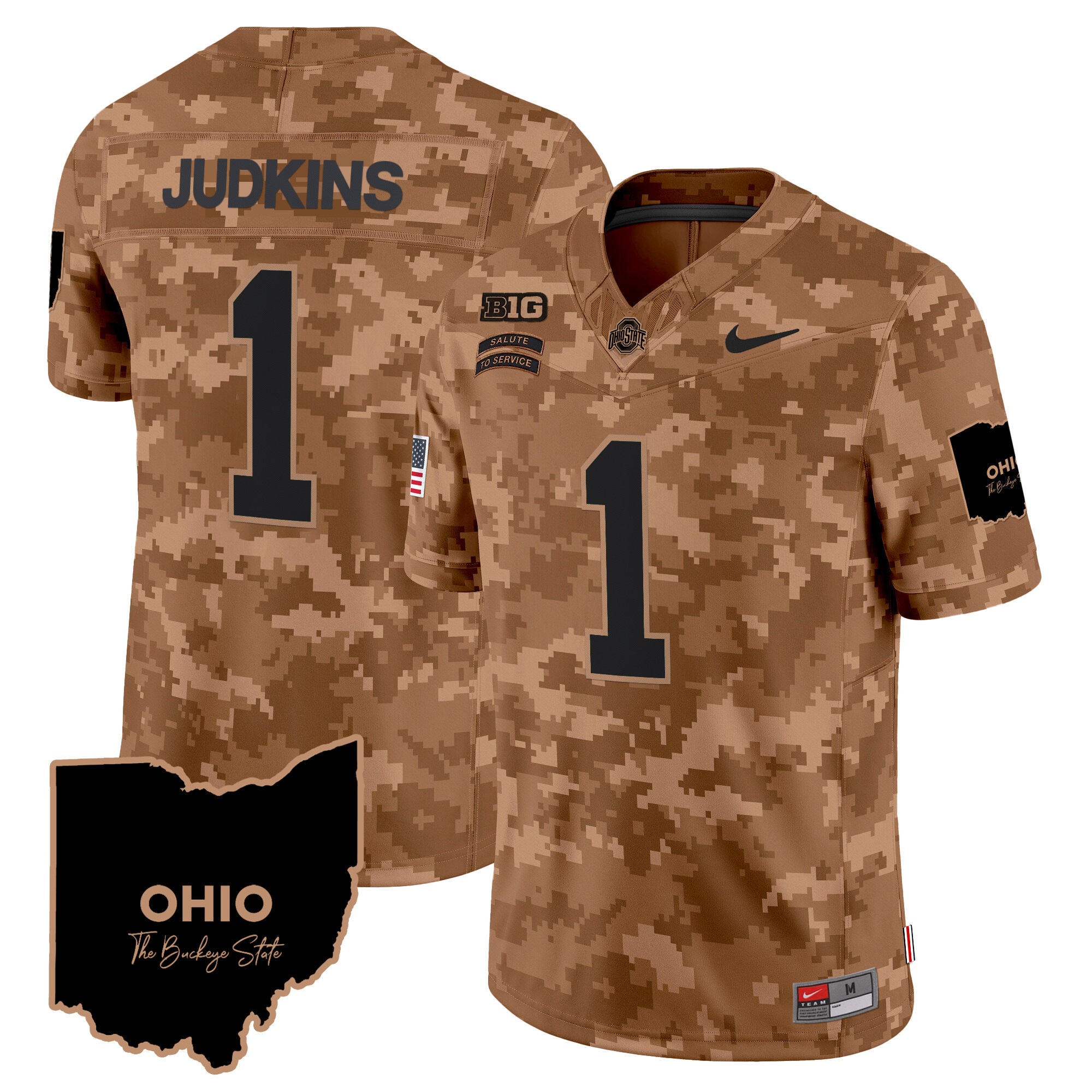 Men's Ohio State Buckeyes 2024 Salute to Service Vapor Limited Jersey - All Stitched - Image 14