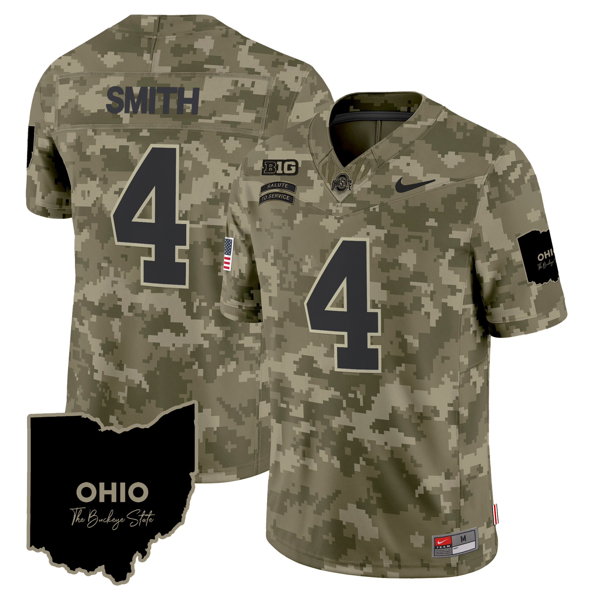 Men's Ohio State Buckeyes 2024 Salute to Service Vapor Limited Jersey - All Stitched - Image 27