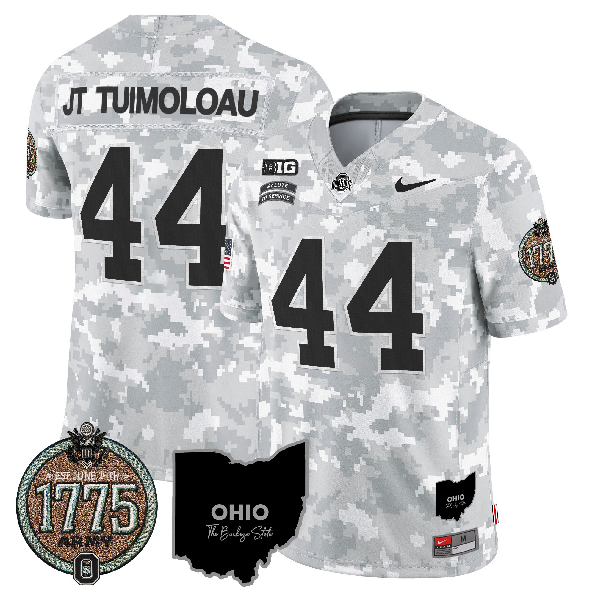 Men's Buckeyes 2024 Salute to Service Establishment Year Patch Vapor Limited Jersey - All Stitched - Image 21