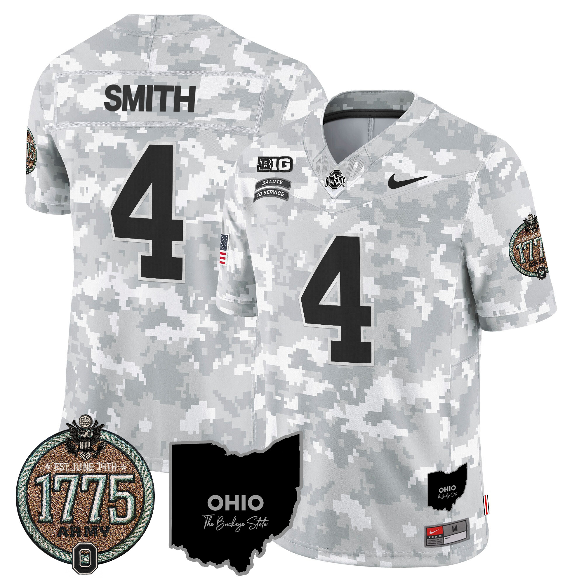 Men's Buckeyes 2024 Salute to Service Establishment Year Patch Vapor Limited Jersey - All Stitched - Image 14