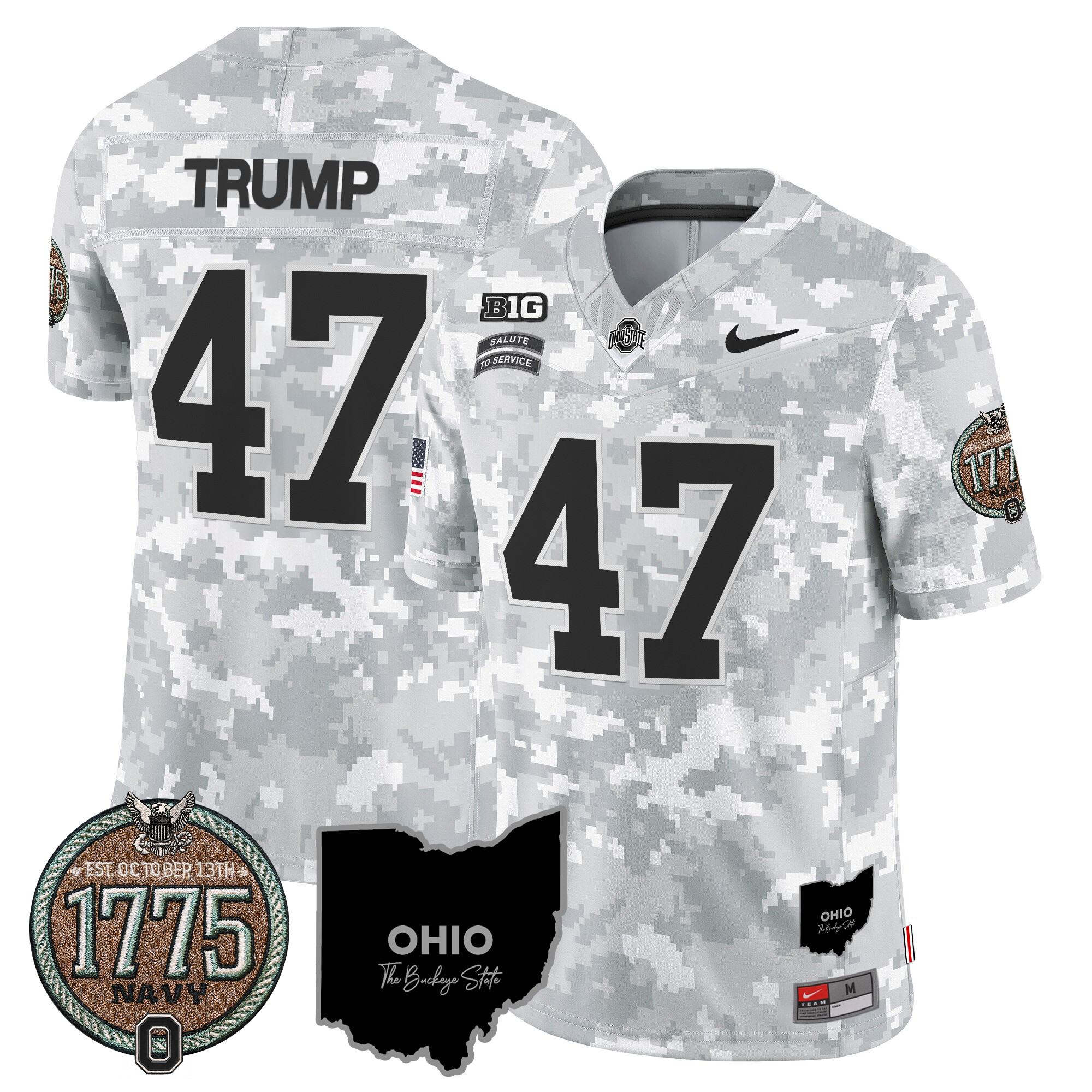 Men's Buckeyes 2024 Salute to Service Establishment Year Patch Vapor Limited Jersey - All Stitched - Image 33