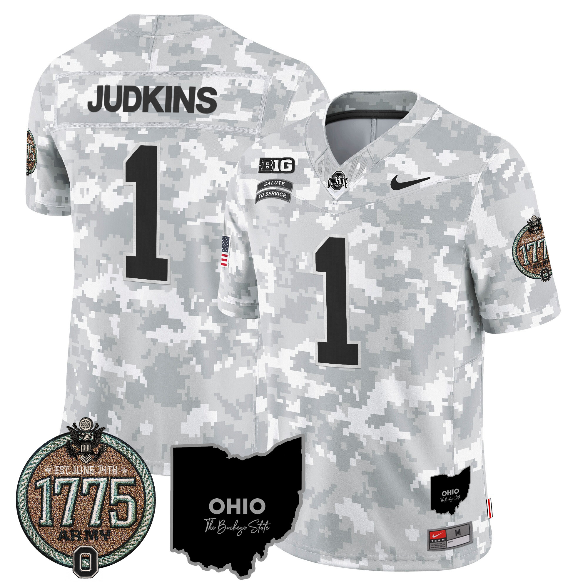 Men's Buckeyes 2024 Salute to Service Establishment Year Patch Vapor Limited Jersey - All Stitched - Image 13