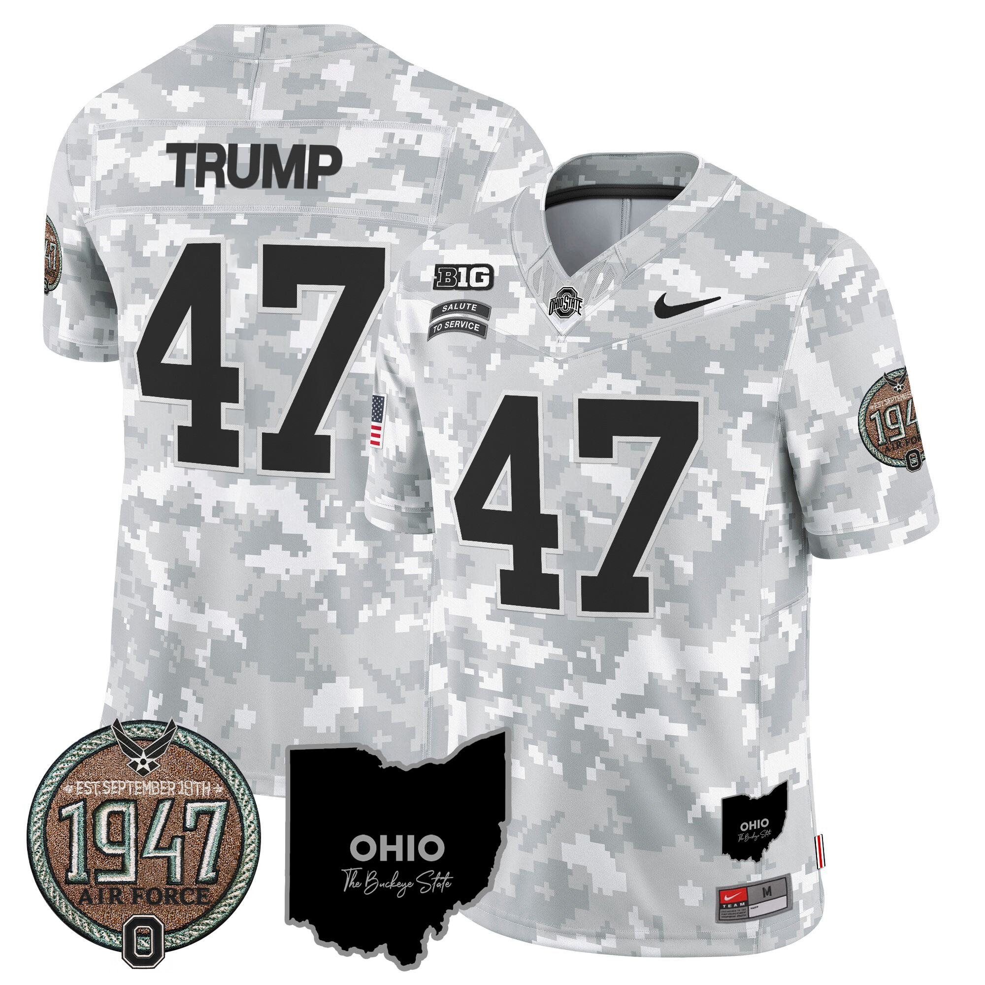 Men's Buckeyes 2024 Salute to Service Establishment Year Patch Vapor Limited Jersey - All Stitched - Image 44