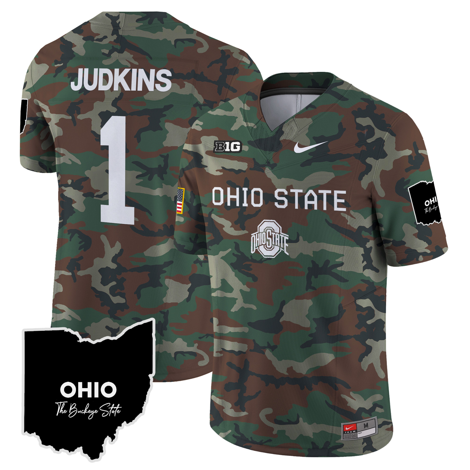 Ohio State Buckeyes 2024 Military Vapor Limited Jersey - All Stitched - Image 2