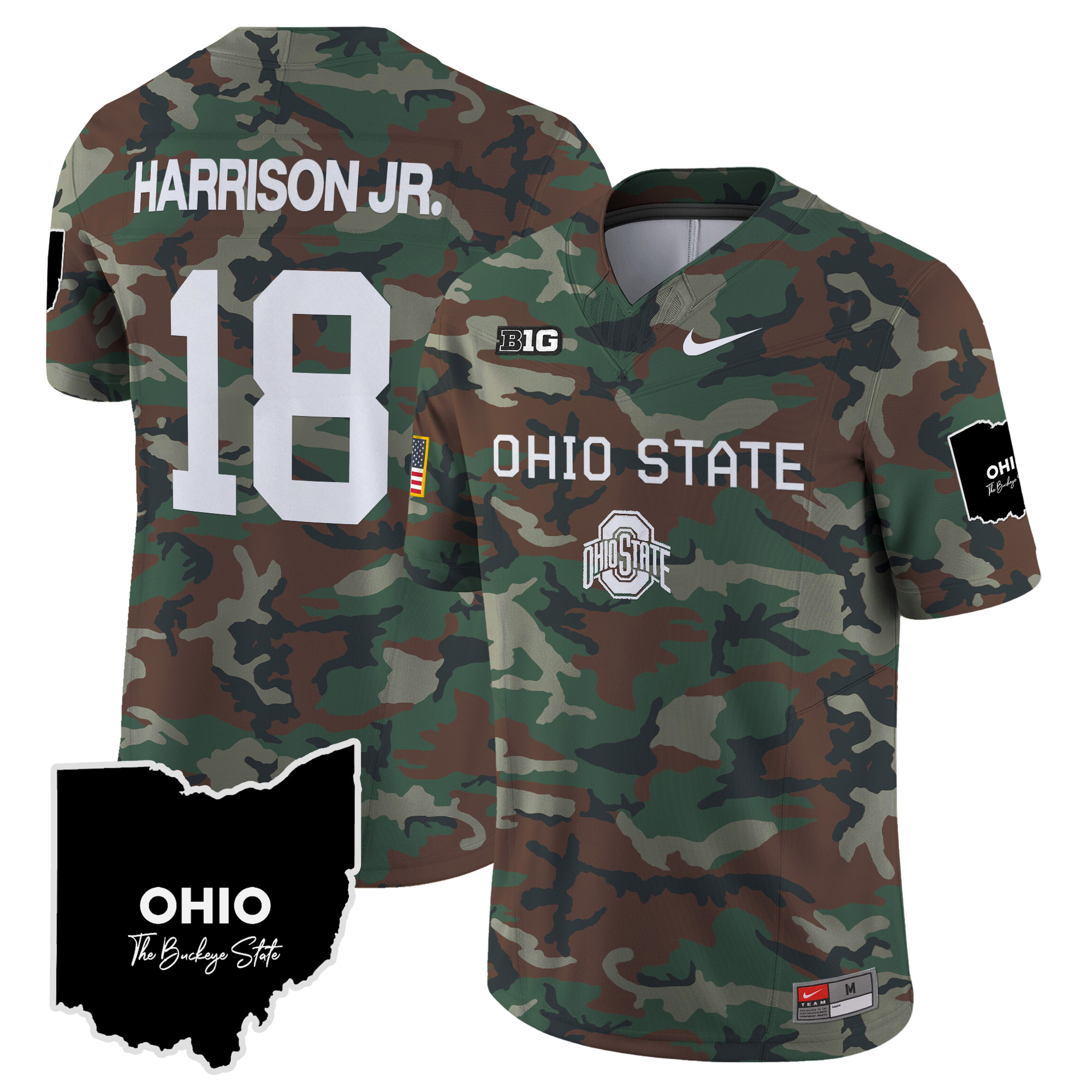 Ohio State Buckeyes 2024 Military Vapor Limited Jersey - All Stitched - Image 8