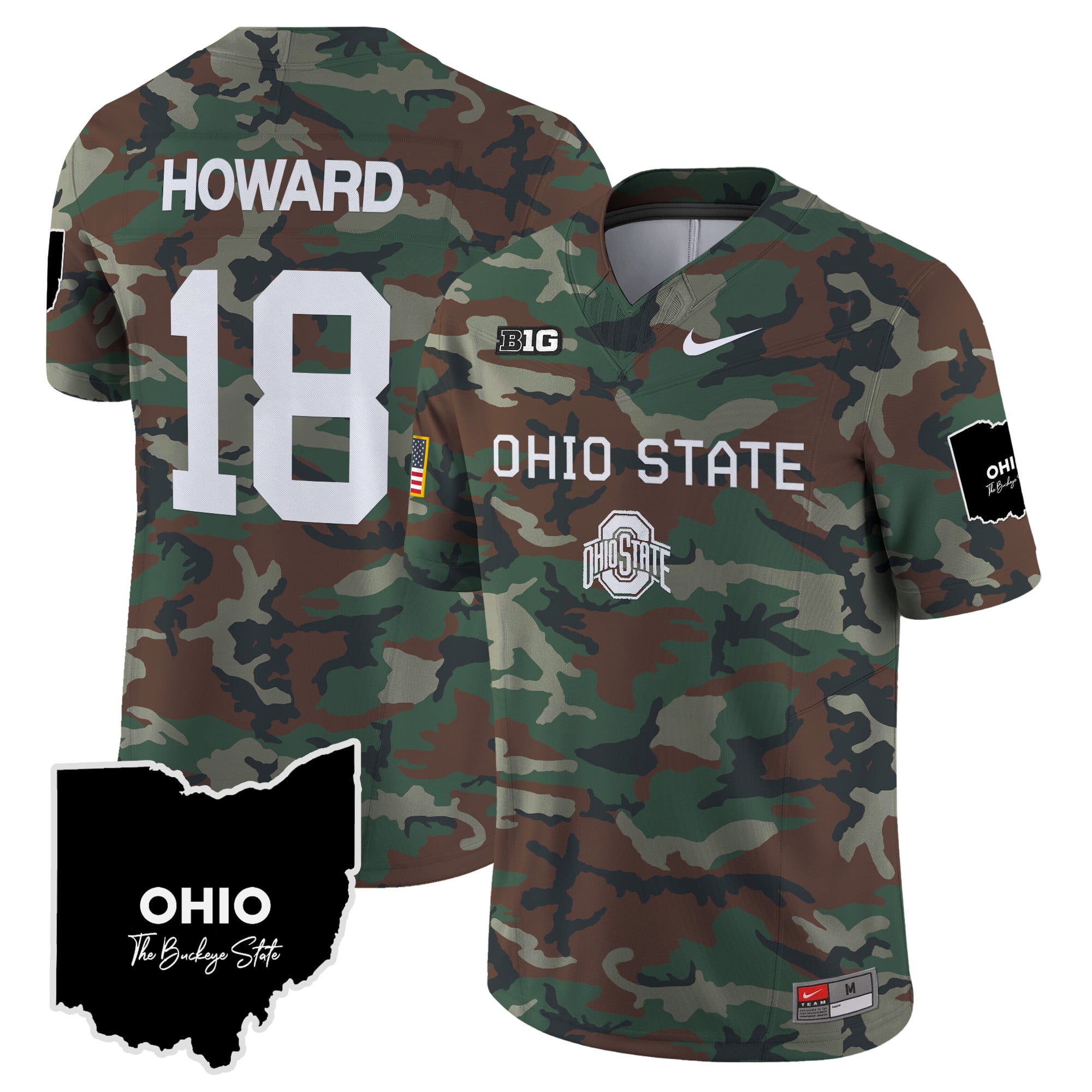 Ohio State Buckeyes 2024 Military Vapor Limited Jersey - All Stitched