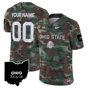 Ohio State Buckeyes 2024 Military Vapor Limited Custom Jersey - All Stitched