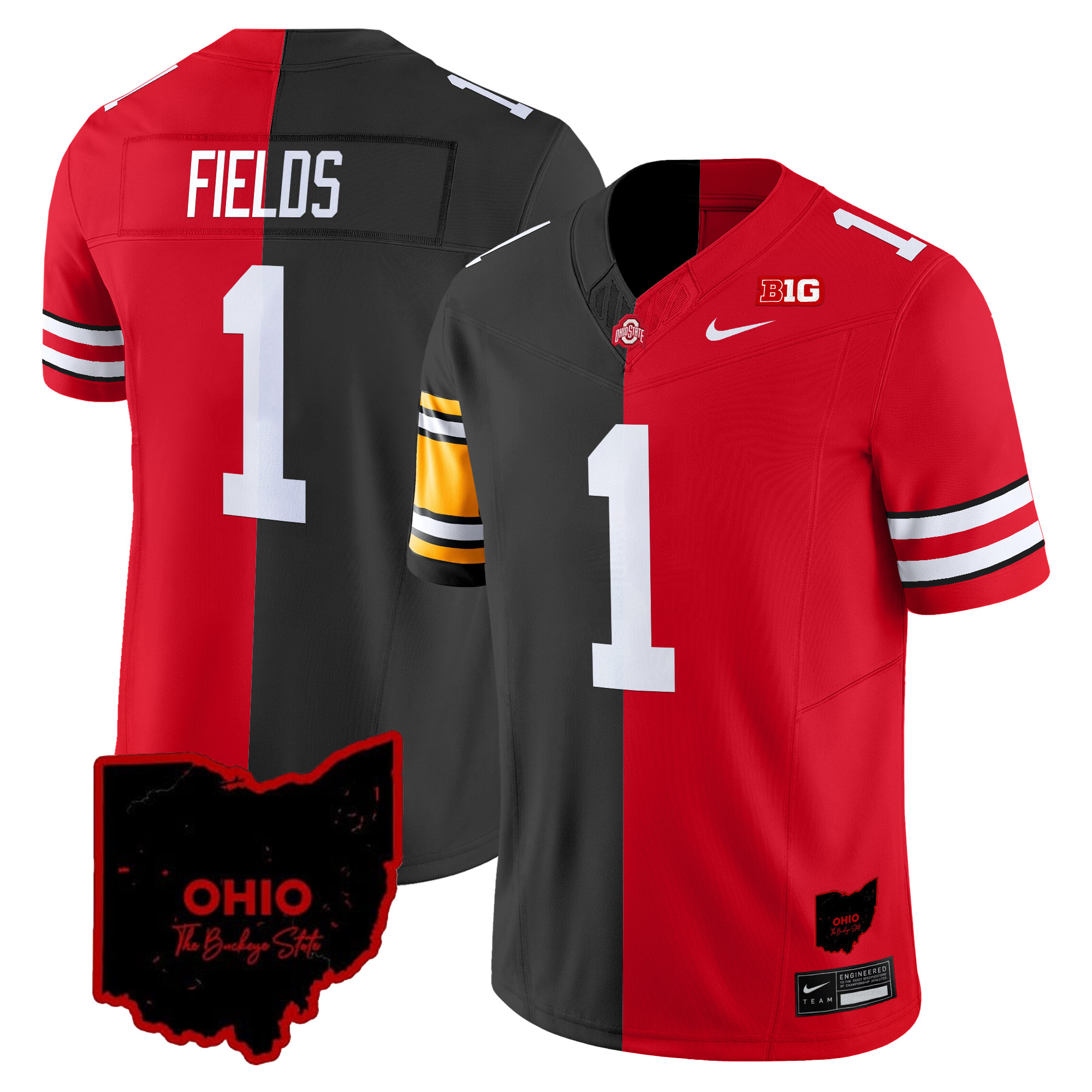 Ohio State Buckeyes Split Vapor Limited Jersey - All Stitched - Image 2
