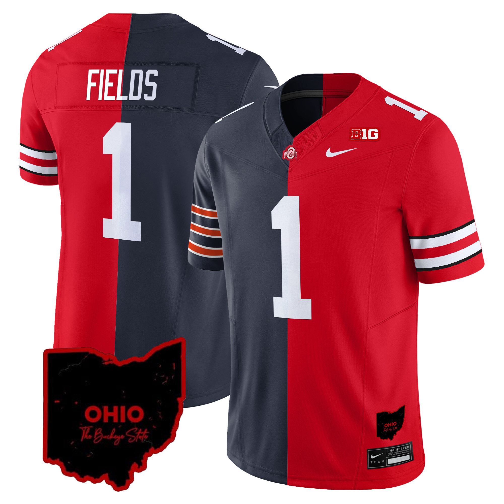 Ohio State Buckeyes Split Vapor Limited Jersey - All Stitched - Image 3