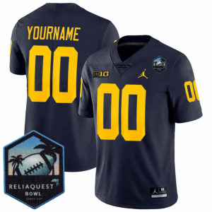 Michigan Wolverines ReliaQuest Bowl Patch Vapor Limited Custom Jersey - All Stitched
