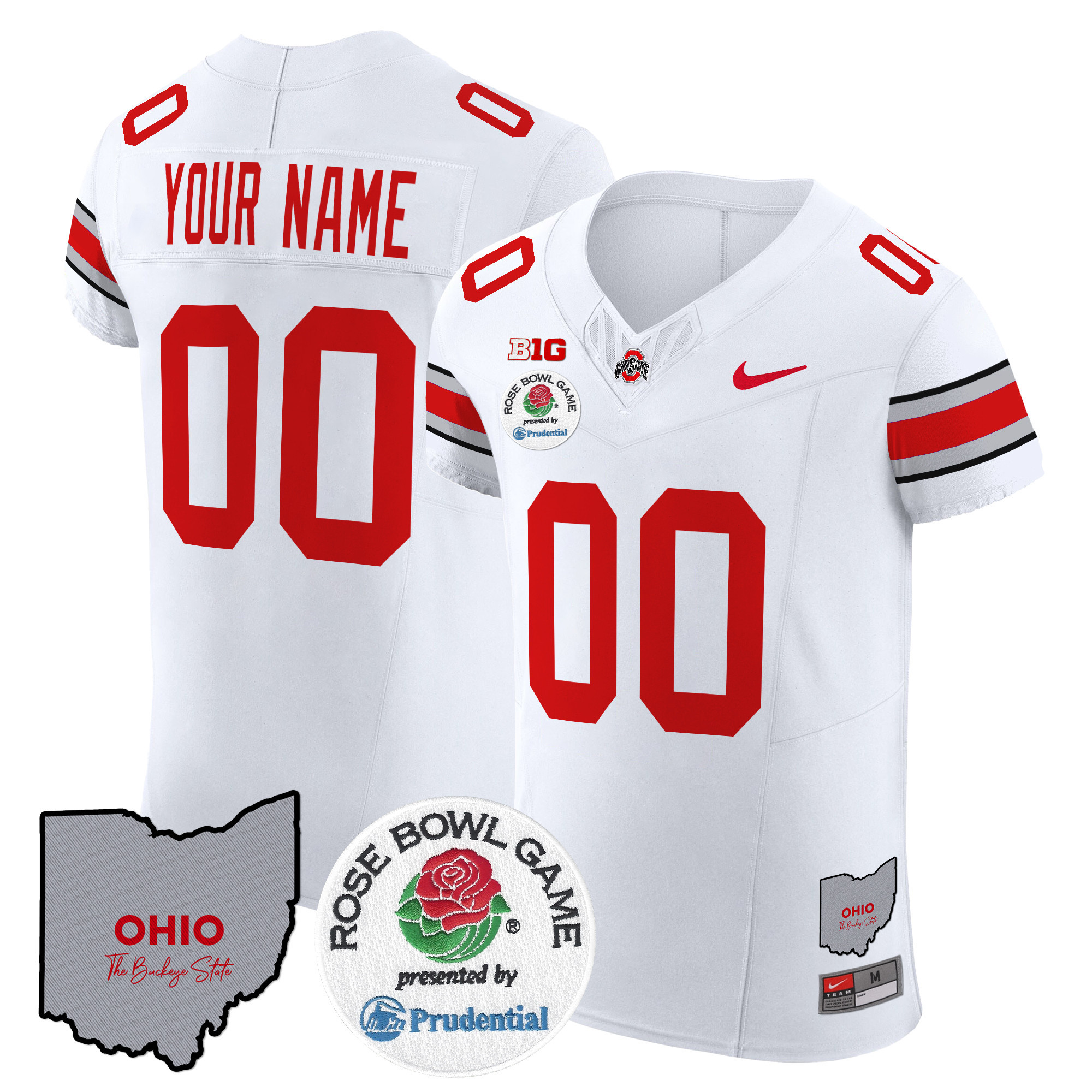 Ohio State Buckeyes Rose Bowl Vapor Elite Custom Jersey - All Stitched