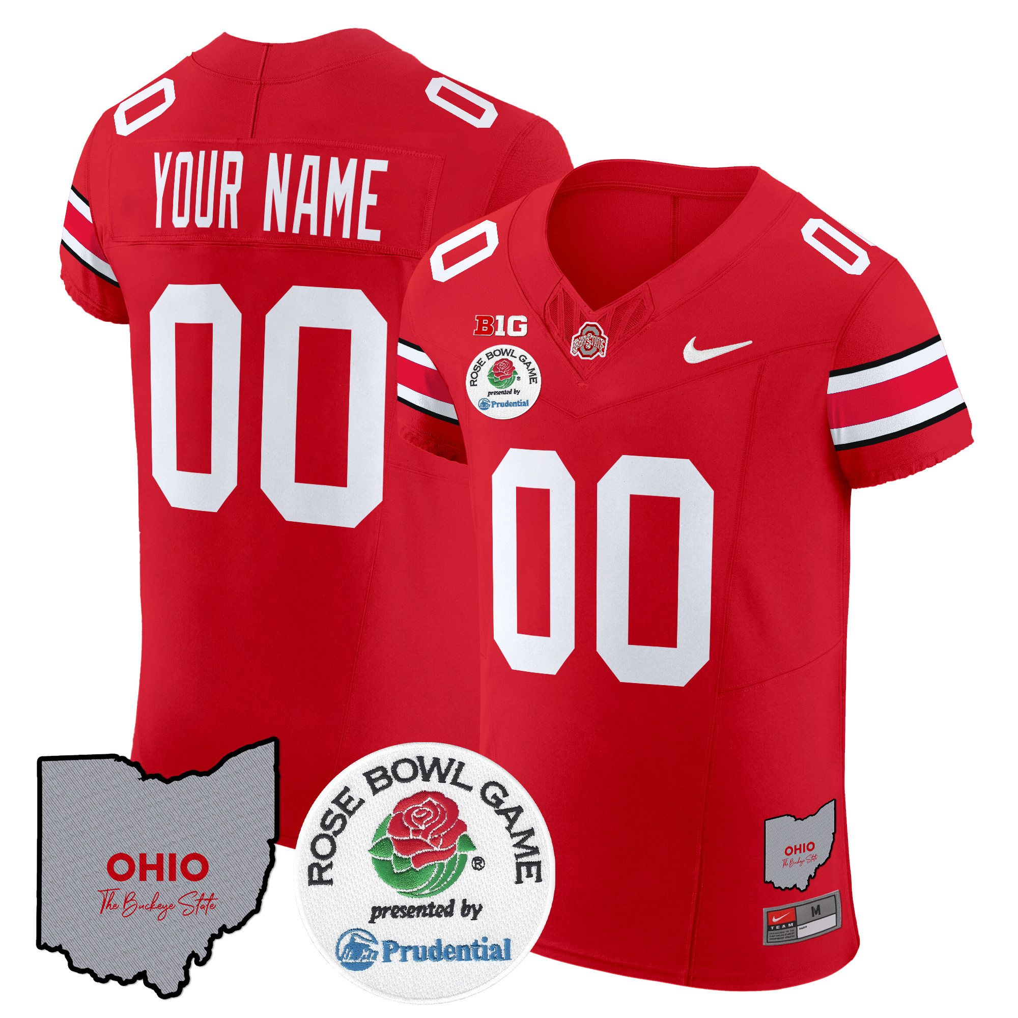 Ohio State Buckeyes Rose Bowl Vapor Elite Custom Jersey - All Stitched - Image 2