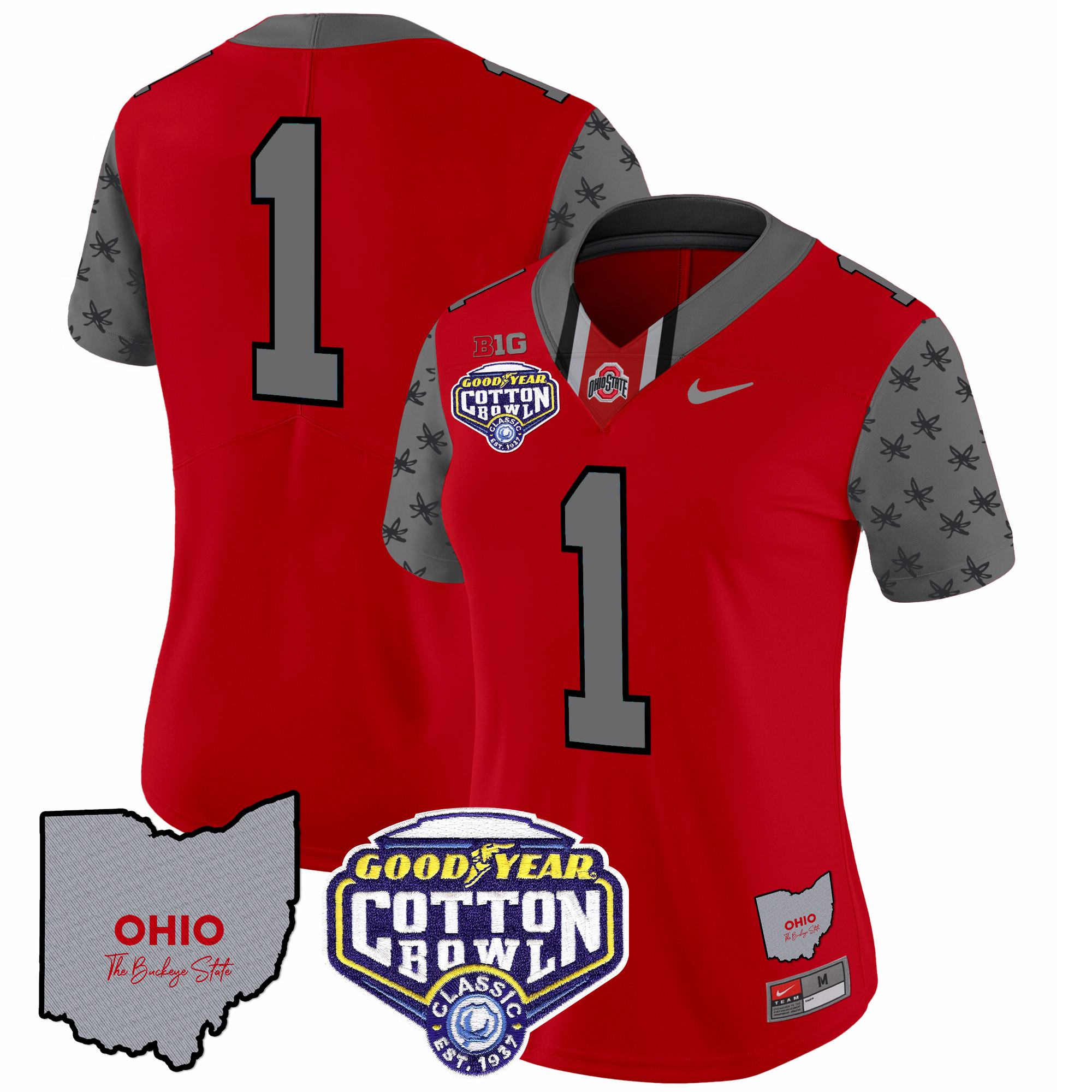 Women's Ohio State Buckeyes Cotton Bowl Patch Vapor Limited Jersey - All Stitched - Image 40