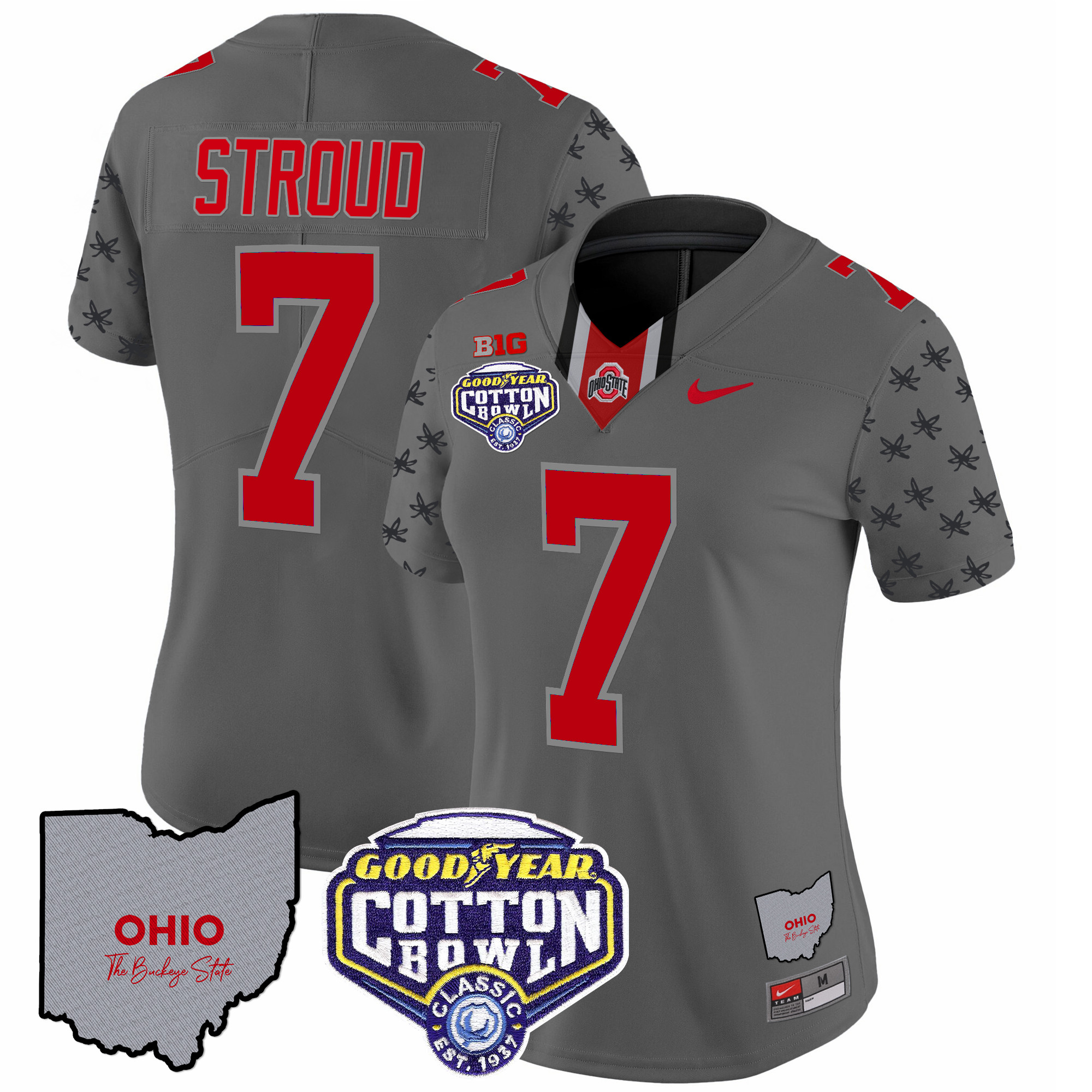 Women's Ohio State Buckeyes Cotton Bowl Patch Vapor Limited Jersey - All Stitched - Image 25