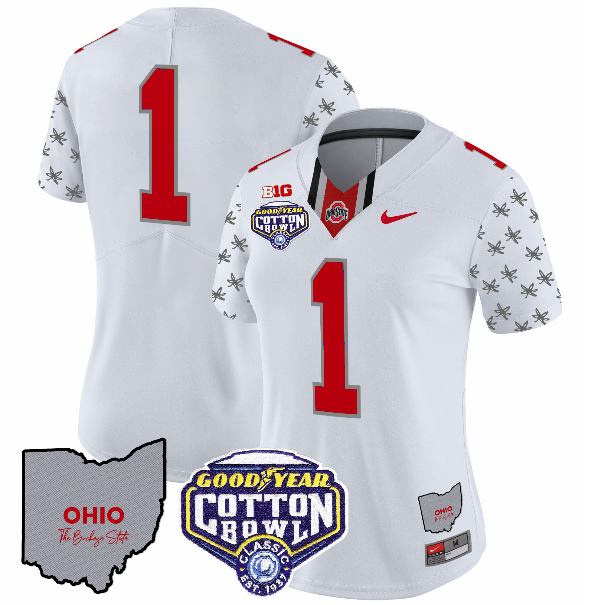 Women's Ohio State Buckeyes Cotton Bowl Patch Vapor Limited Jersey - All Stitched - Image 10