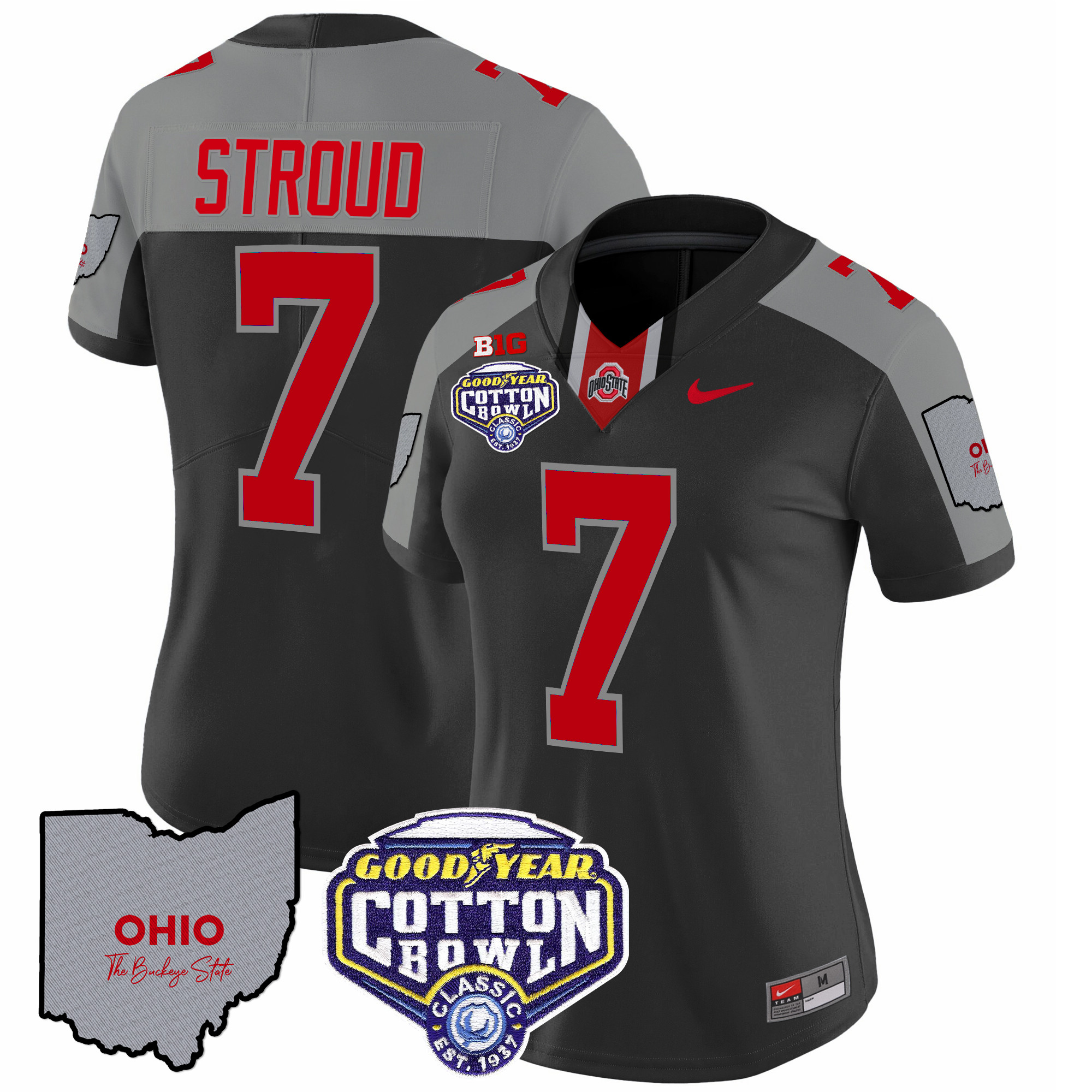 Women's Ohio State Buckeyes Cotton Bowl Patch Vapor Limited Jersey - All Stitched - Image 45