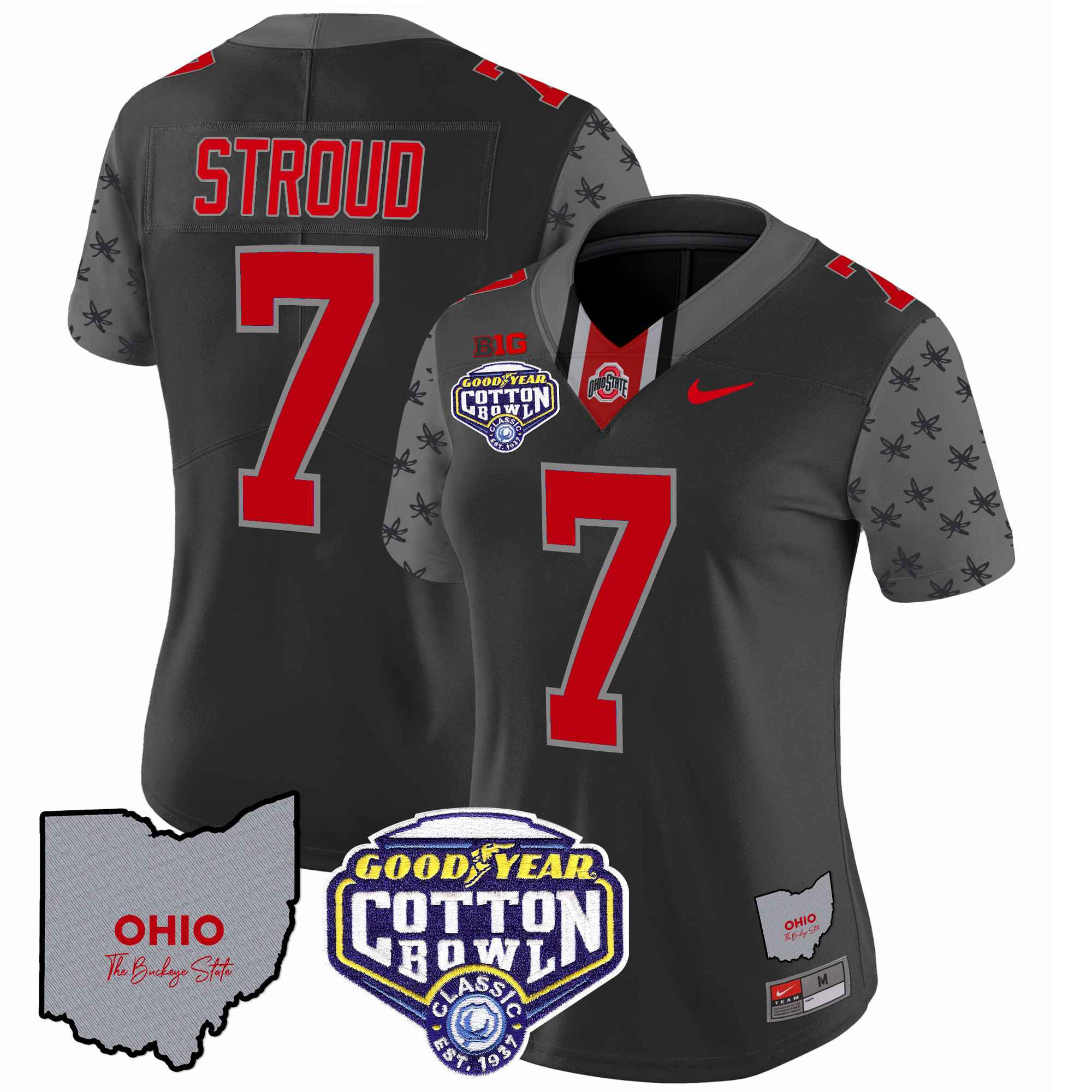 Women's Ohio State Buckeyes Cotton Bowl Patch Vapor Limited Jersey - All Stitched - Image 15
