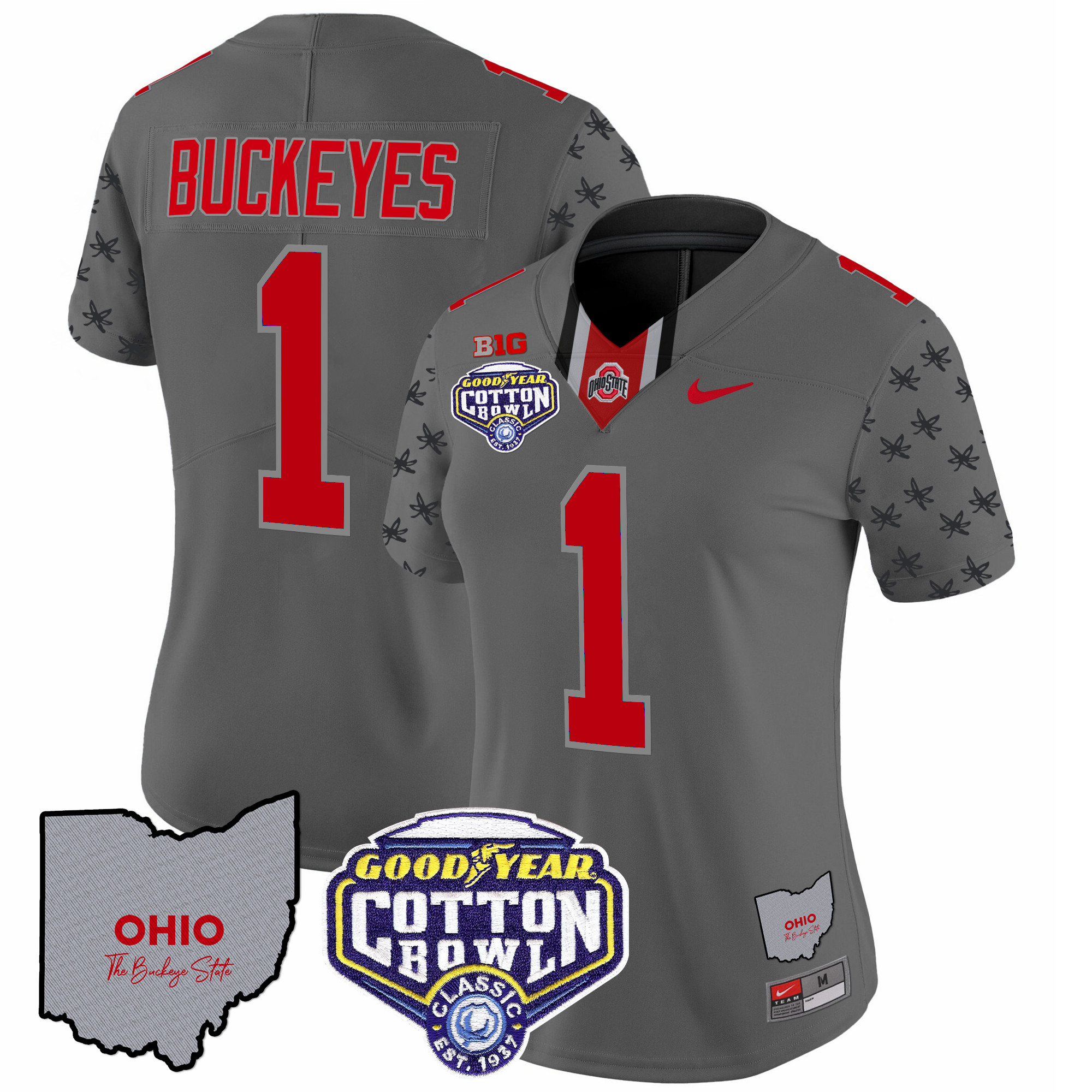 Women's Ohio State Buckeyes Cotton Bowl Patch Vapor Limited Jersey - All Stitched - Image 24